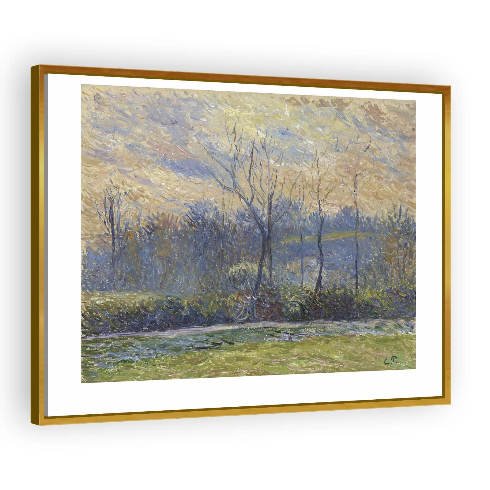 Soleil couchant, hiver by Camille Pissarro - view 3 thumbnail