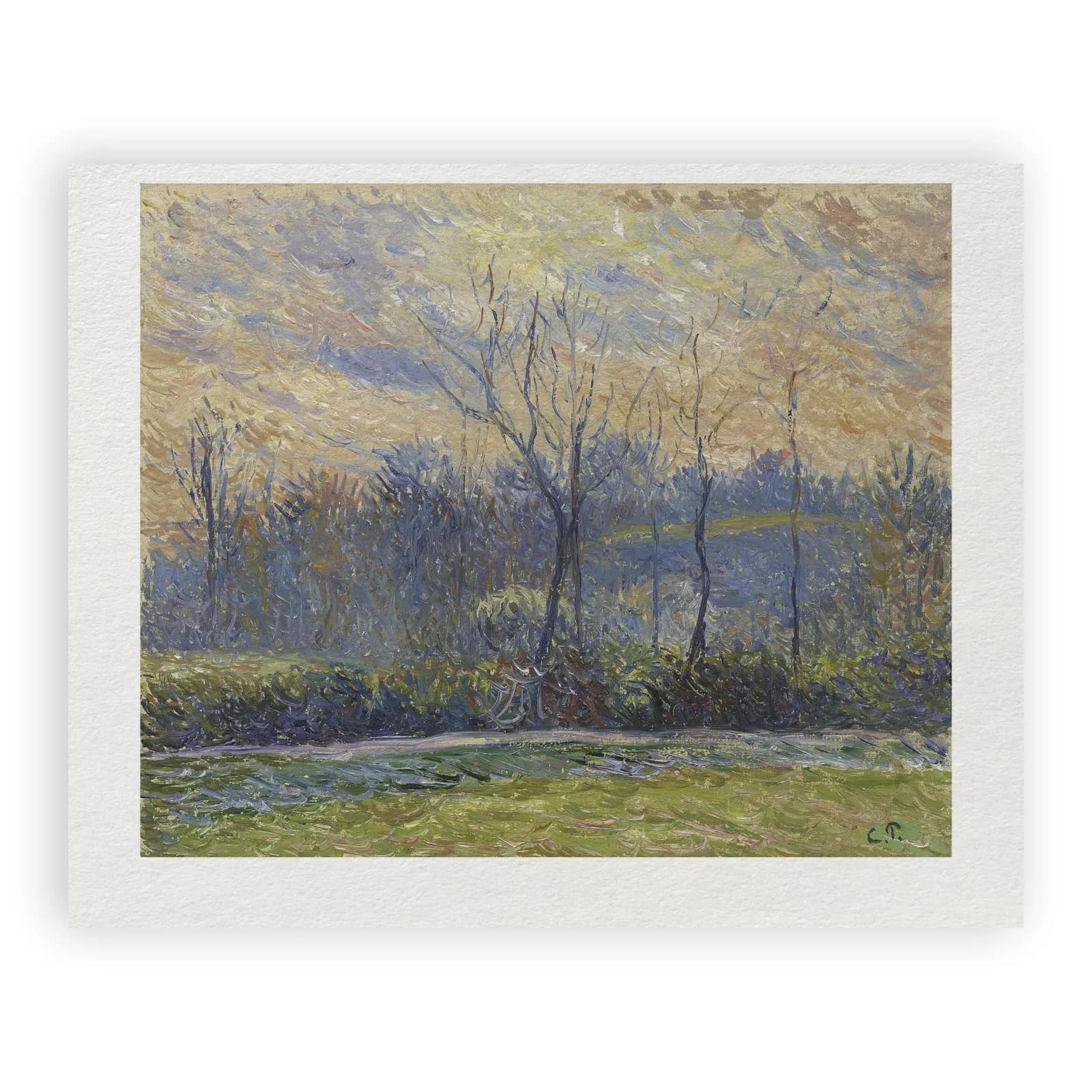 Soleil couchant, hiver by Camille Pissarro - view 6 thumbnail