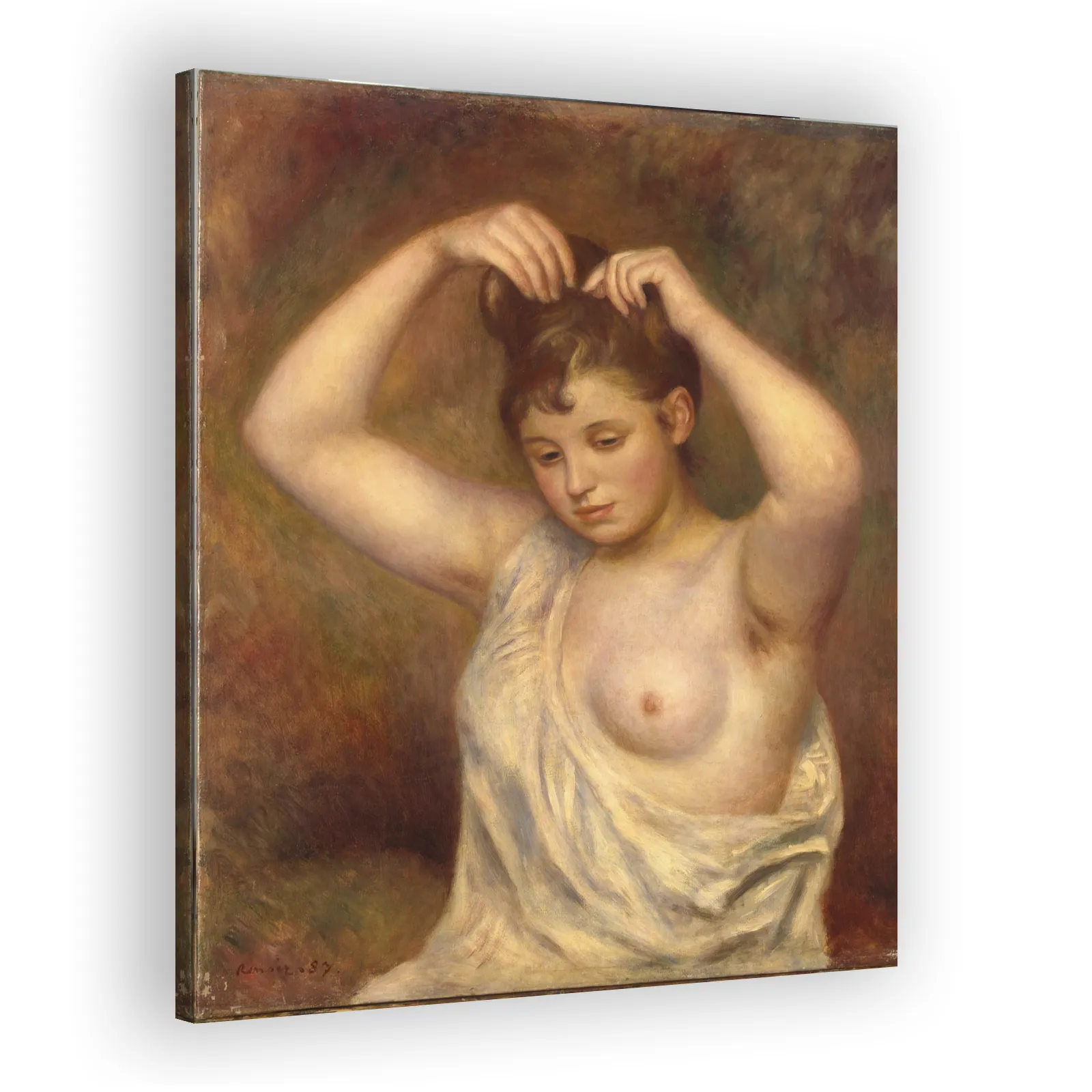 Woman Arranging Her Hair by Pierre Auguste Renoir - view 2 thumbnail