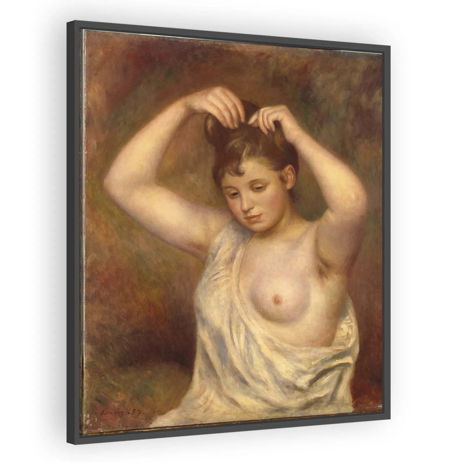 Woman Arranging Her Hair by Pierre Auguste Renoir