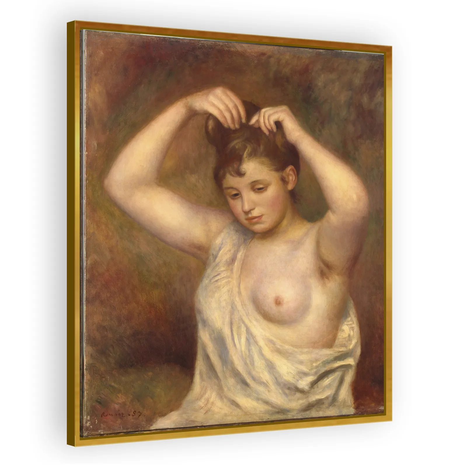 Woman Arranging Her Hair by Pierre Auguste Renoir - view 3 thumbnail