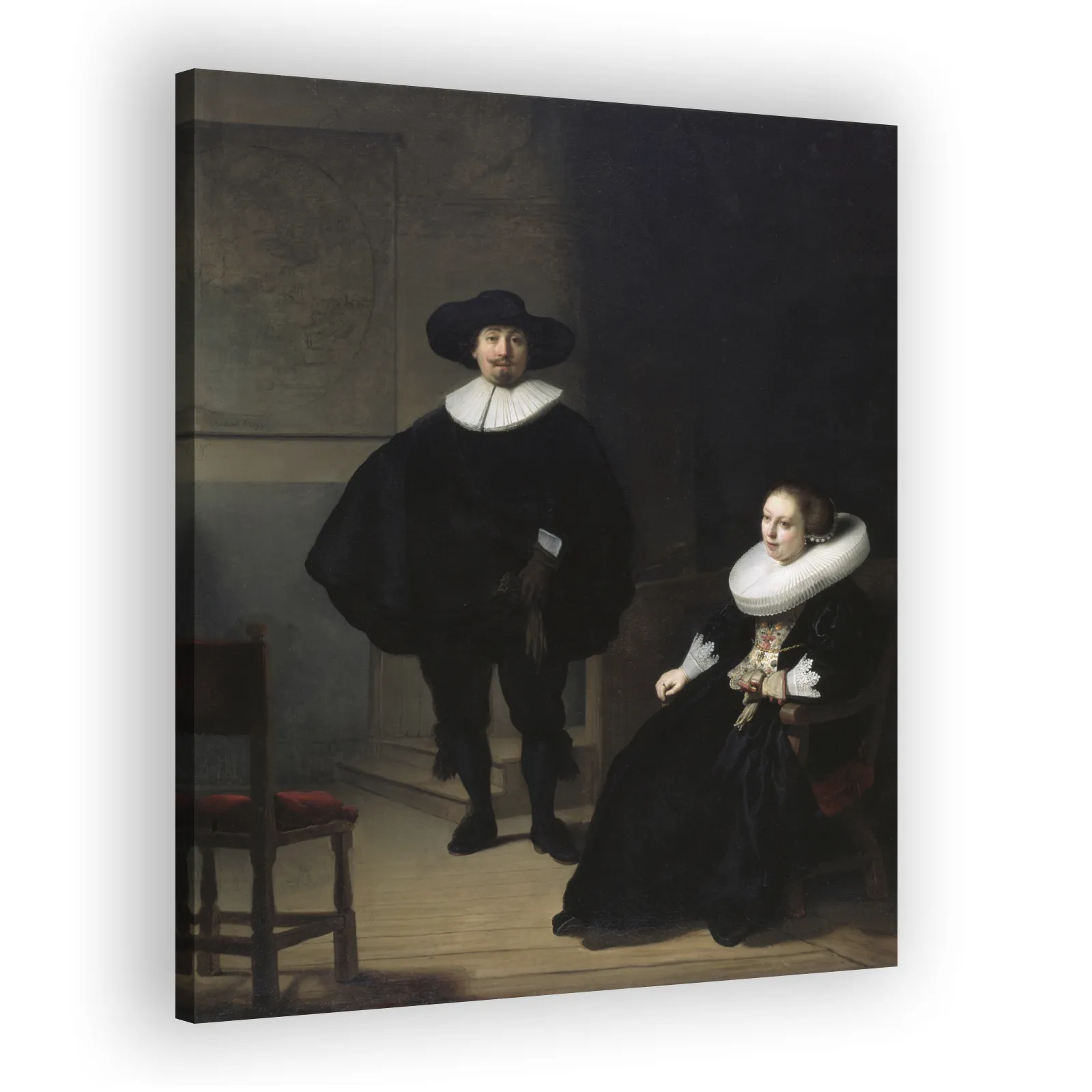 A Lady and Gentleman in Black by Rembrandt Van Rijn - view 2 thumbnail