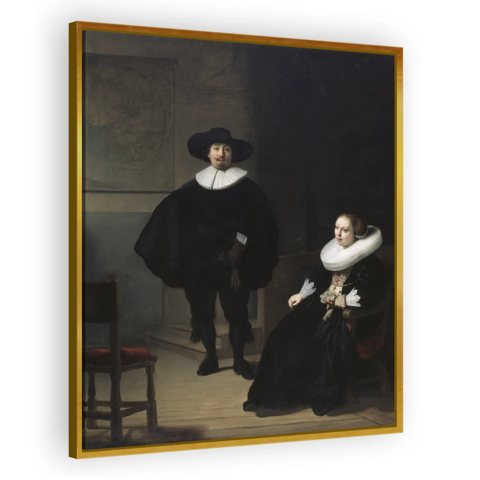 A Lady and Gentleman in Black by Rembrandt Van Rijn - view 3 thumbnail