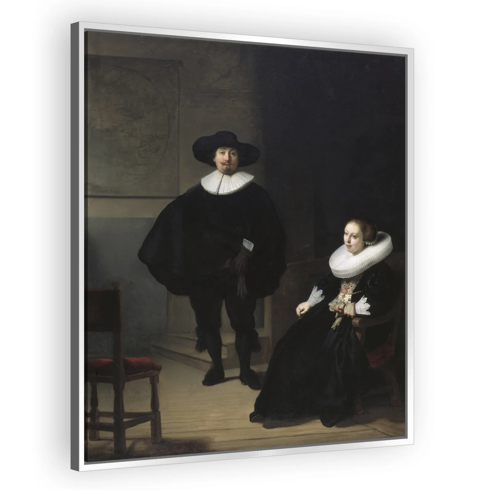 A Lady and Gentleman in Black by Rembrandt Van Rijn - view 4 thumbnail