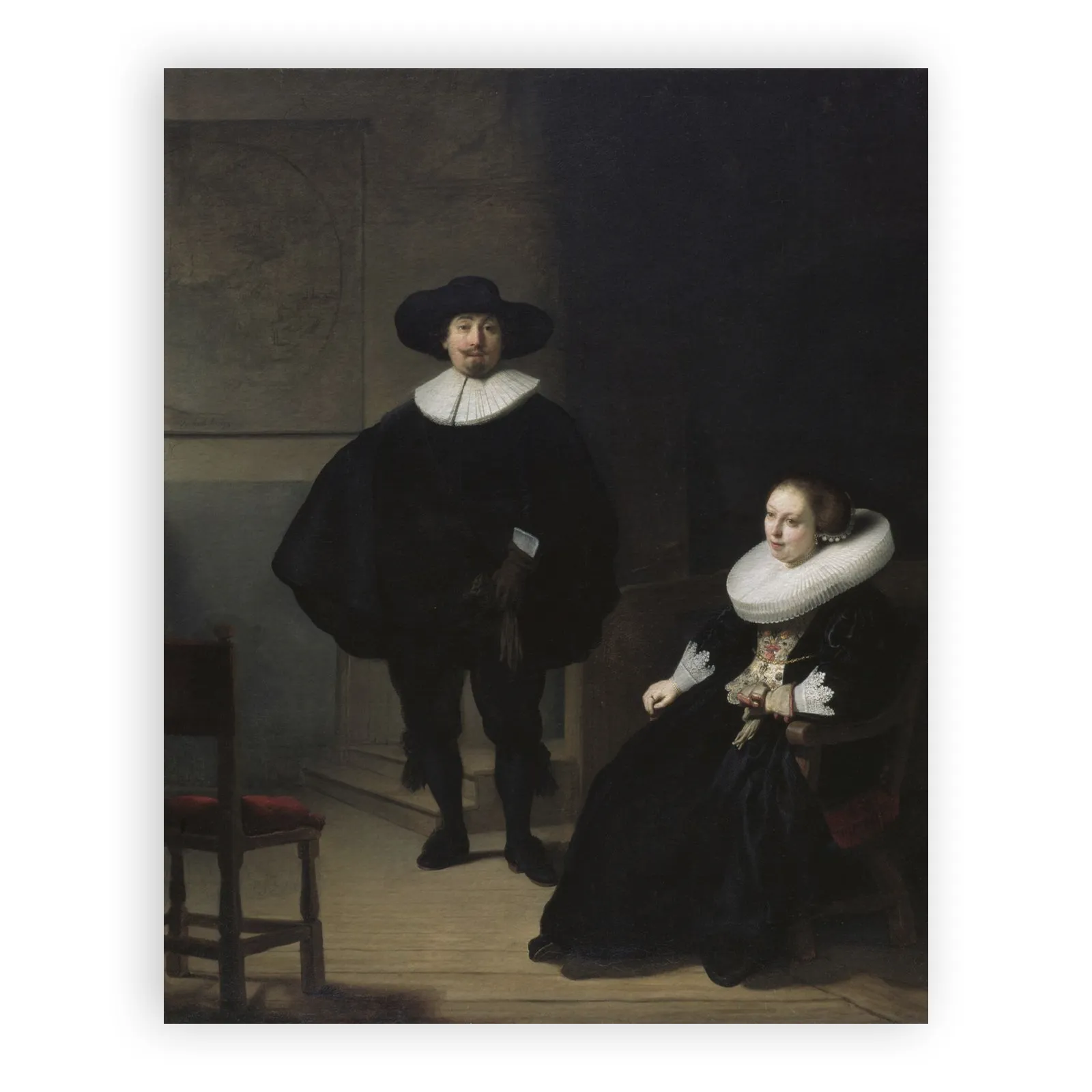 A Lady and Gentleman in Black by Rembrandt Van Rijn - view 6 thumbnail