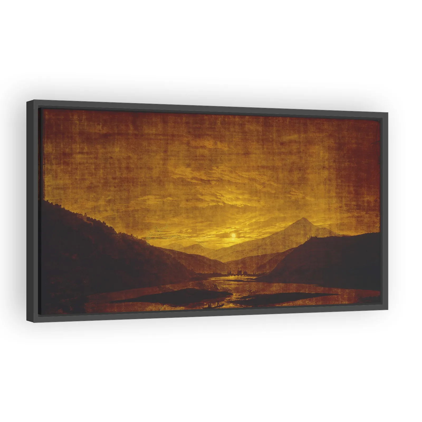 Mountainous River Landscape (Night) by Caspar David Friedrich