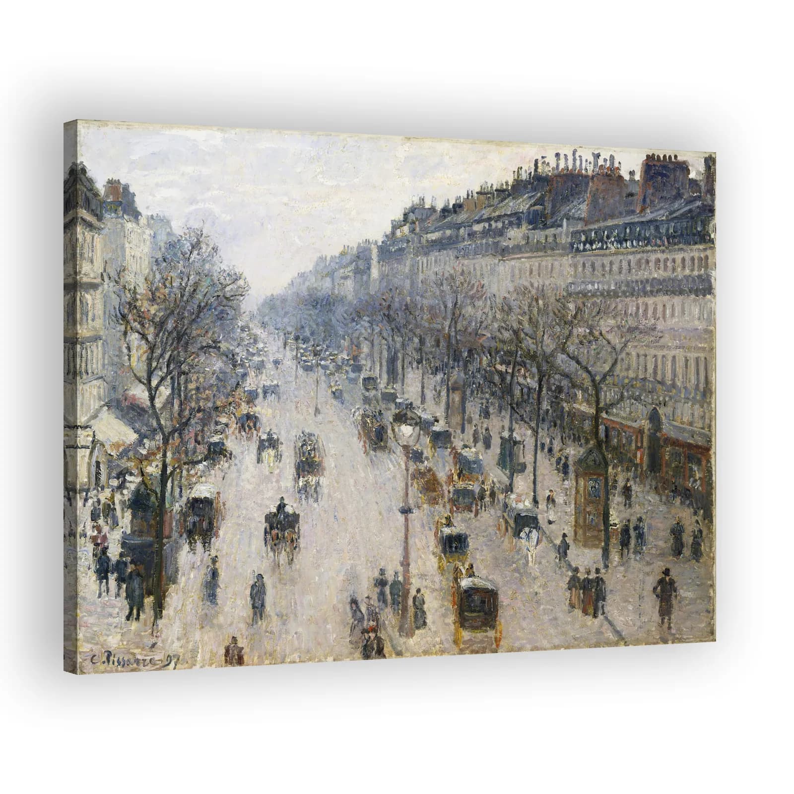 The Boulevard Montmartre on a Winter Morning by Camille Pissarro - view 2 thumbnail