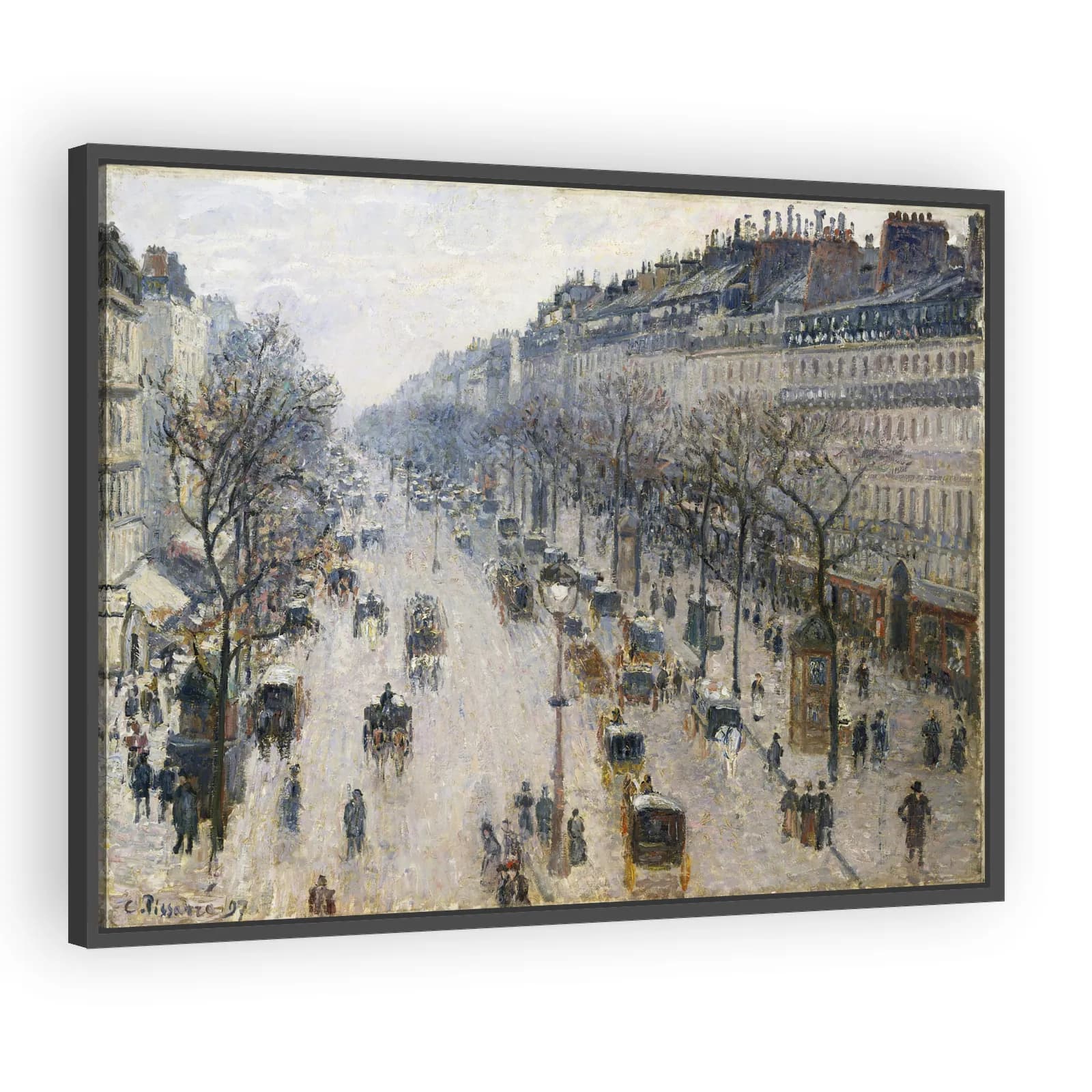 The Boulevard Montmartre on a Winter Morning by Camille Pissarro