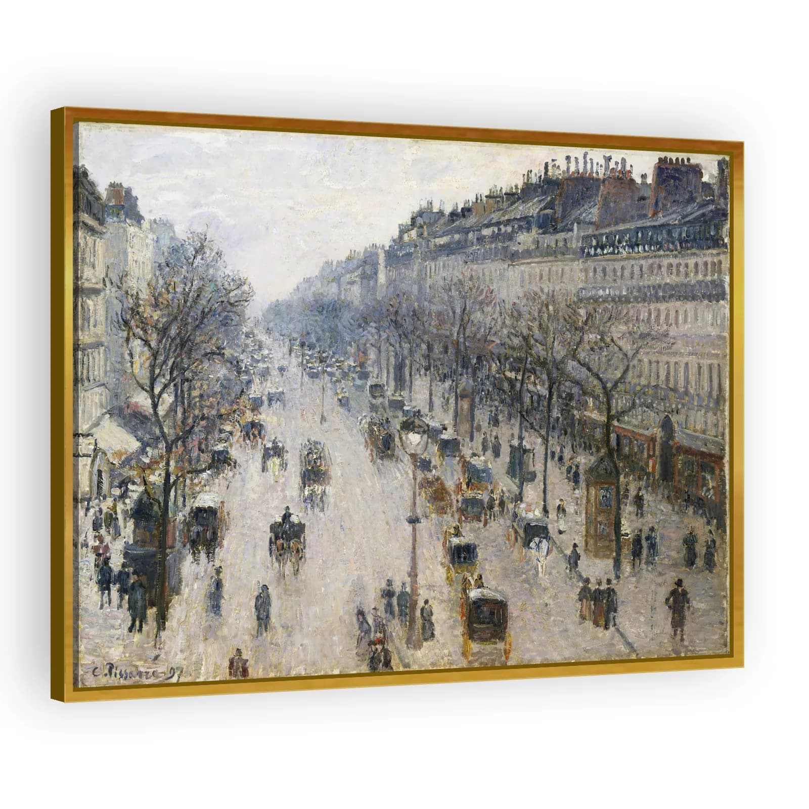 The Boulevard Montmartre on a Winter Morning by Camille Pissarro - view 3 thumbnail