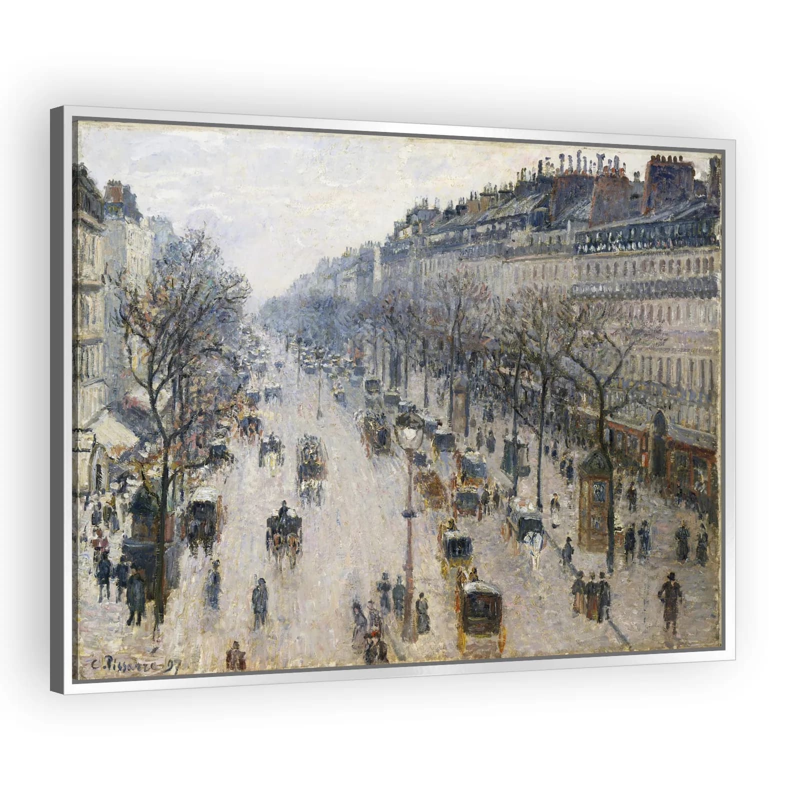 The Boulevard Montmartre on a Winter Morning by Camille Pissarro - view 4 thumbnail