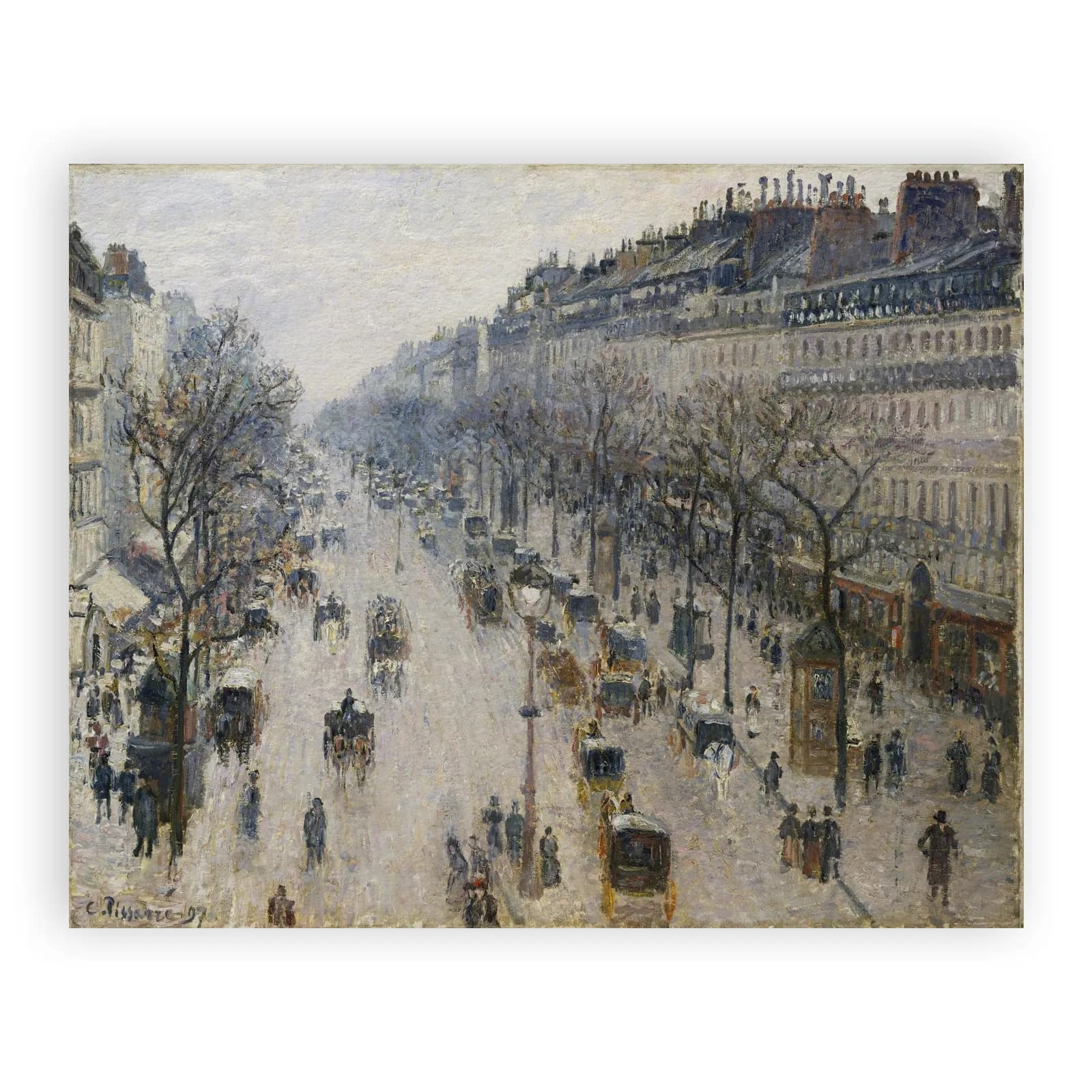 The Boulevard Montmartre on a Winter Morning by Camille Pissarro - view 6 thumbnail