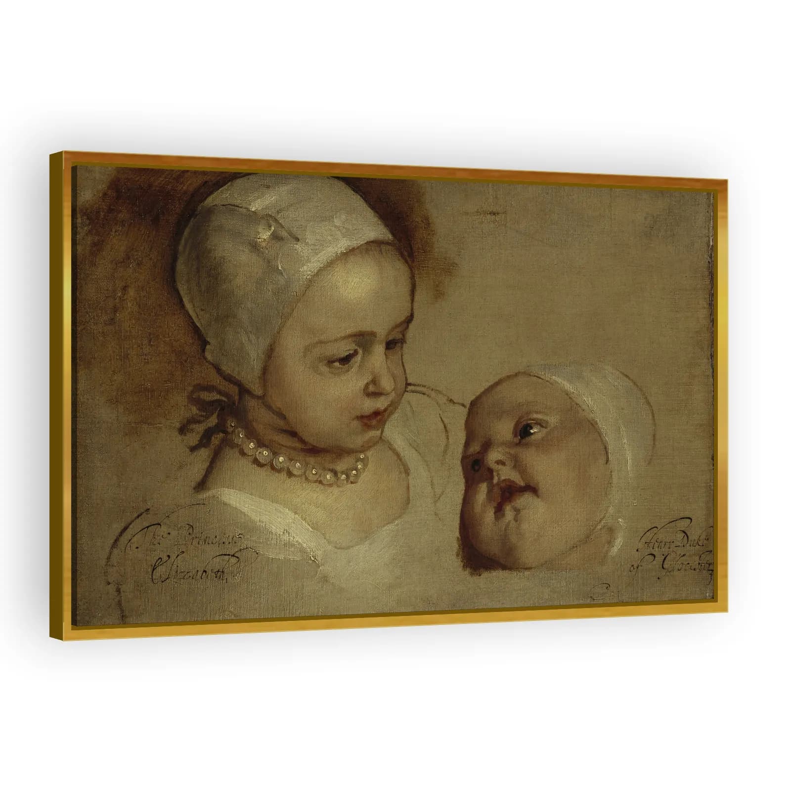 Princess Elizabeth (1635–1650) and Princess Anne (1637–1640), daughters of Charles I by Anthony Van Dyck - view 3 thumbnail