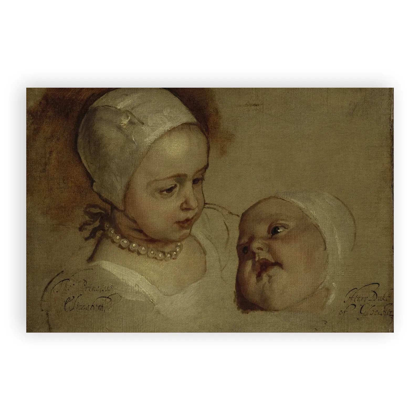 Princess Elizabeth (1635–1650) and Princess Anne (1637–1640), daughters of Charles I by Anthony Van Dyck - view 6 thumbnail