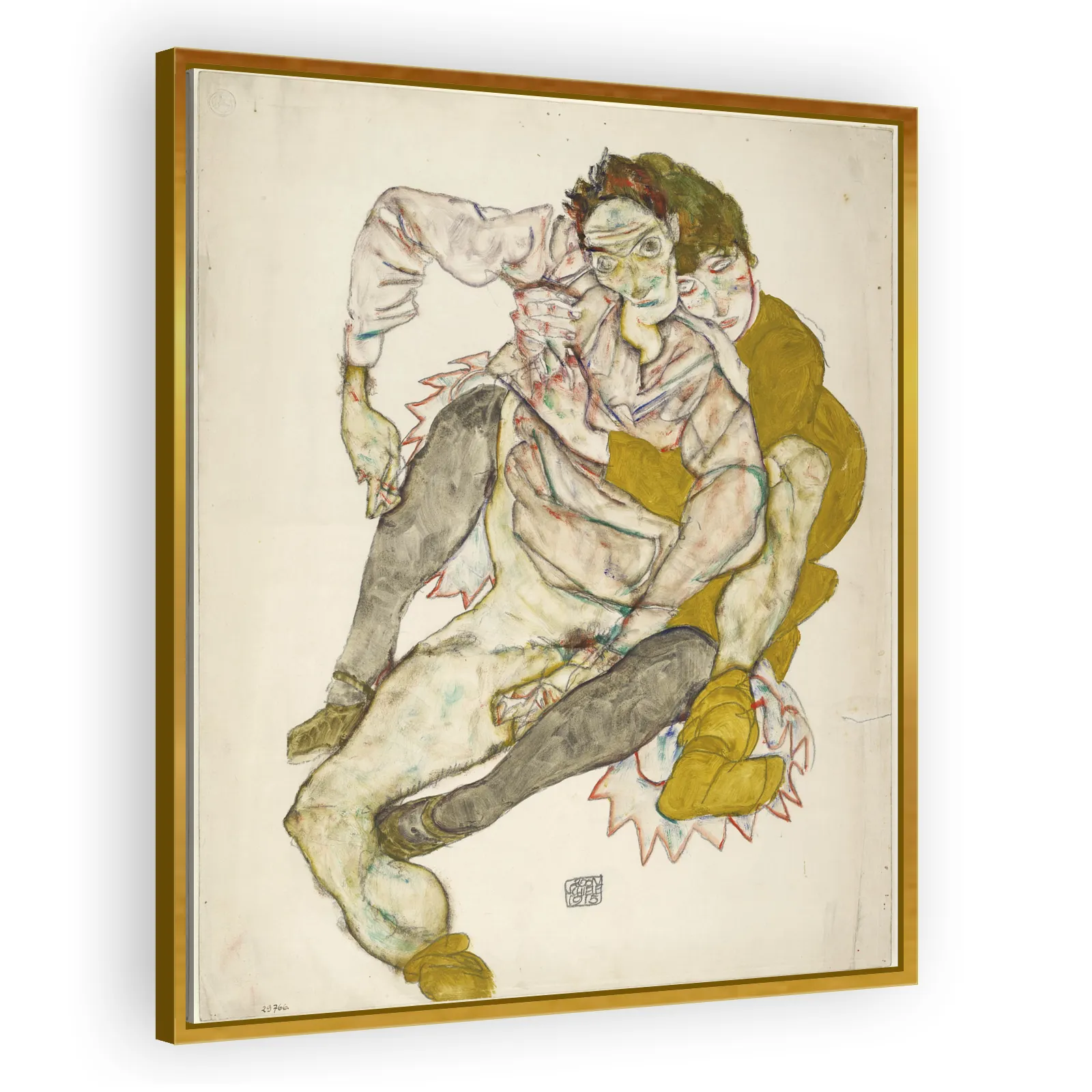 Seated Couple, 1915 by Egon Schiele - view 3 thumbnail