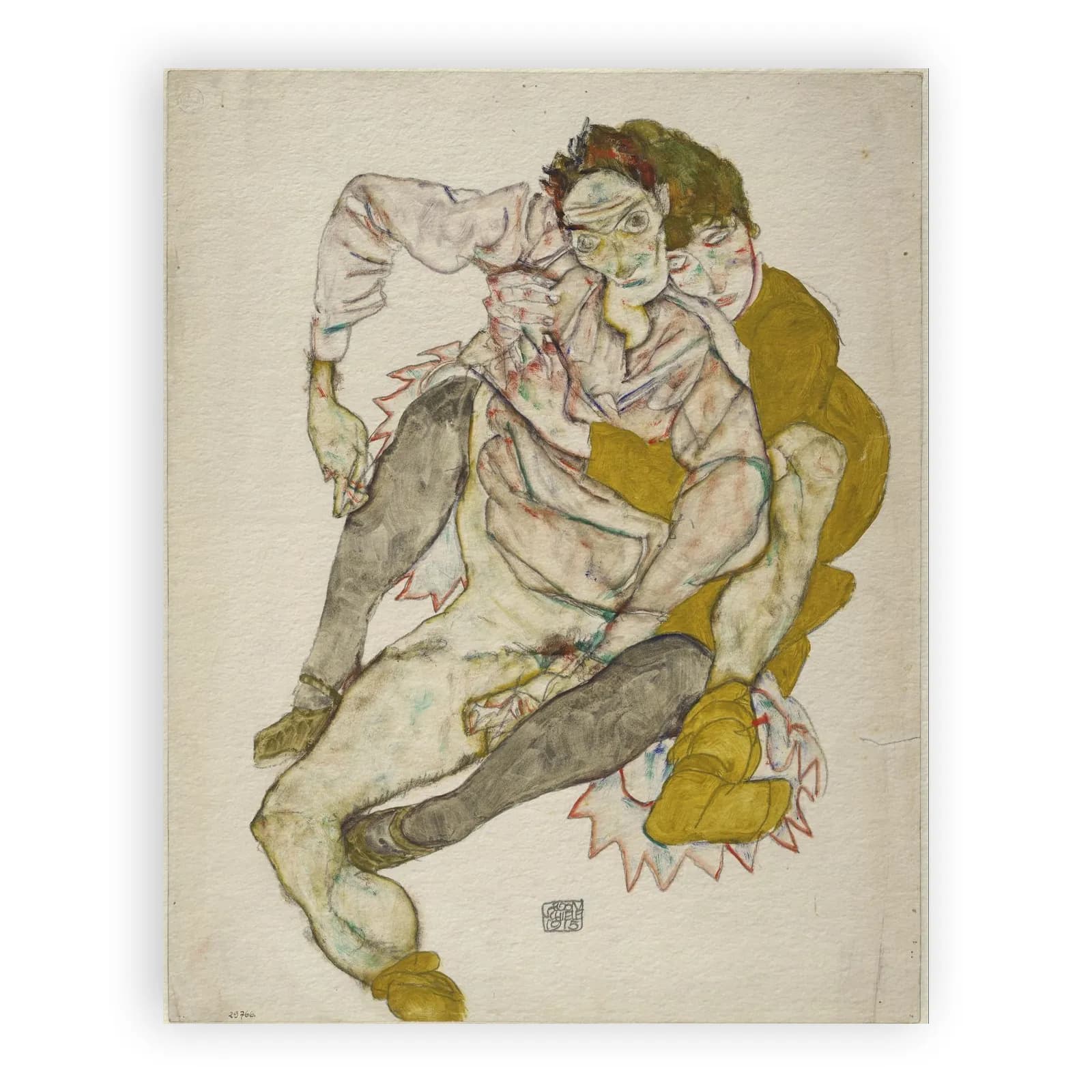 Seated Couple, 1915 by Egon Schiele - view 6 thumbnail