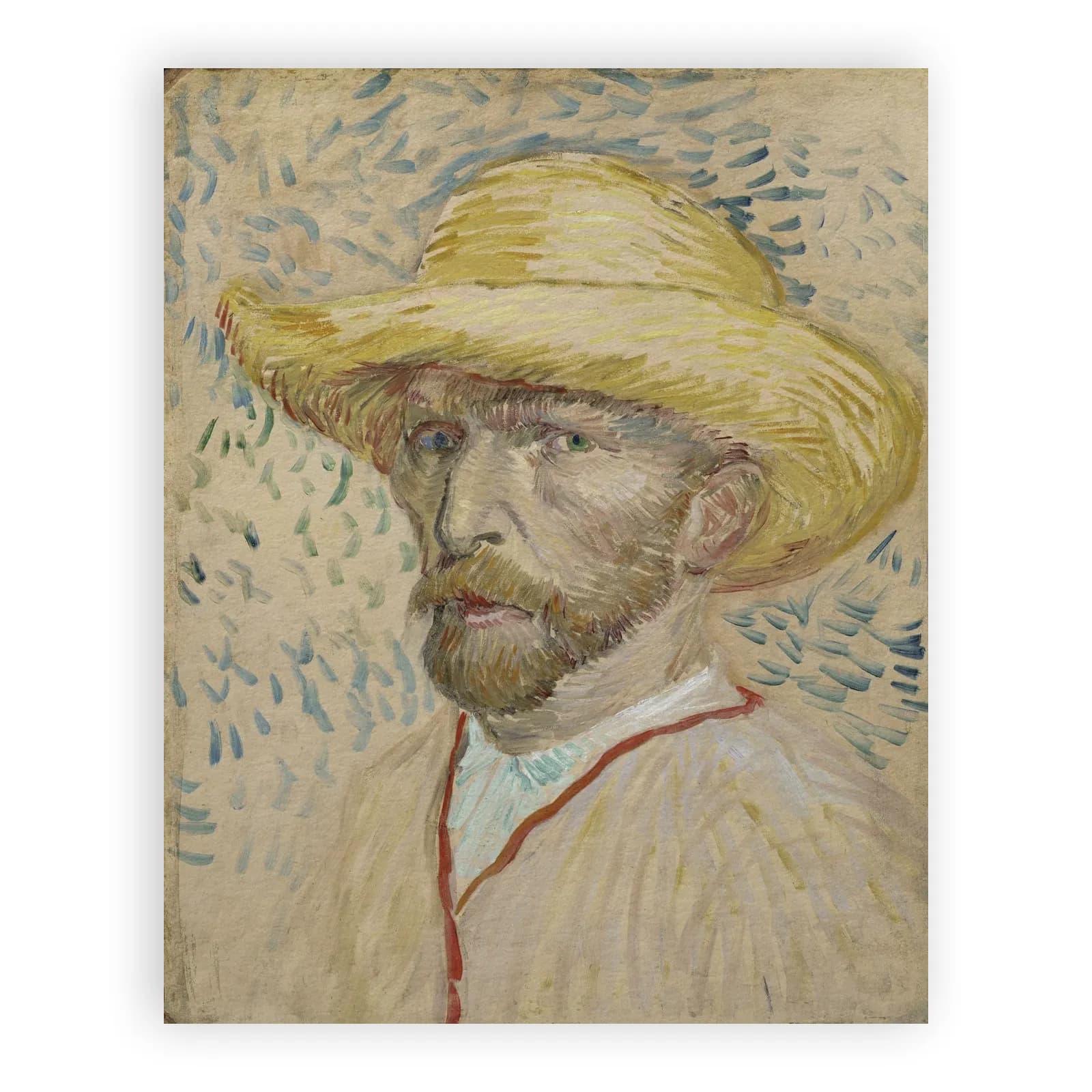 Self-portrait with Straw Hat by Vincent Van Gogh - view 6 thumbnail