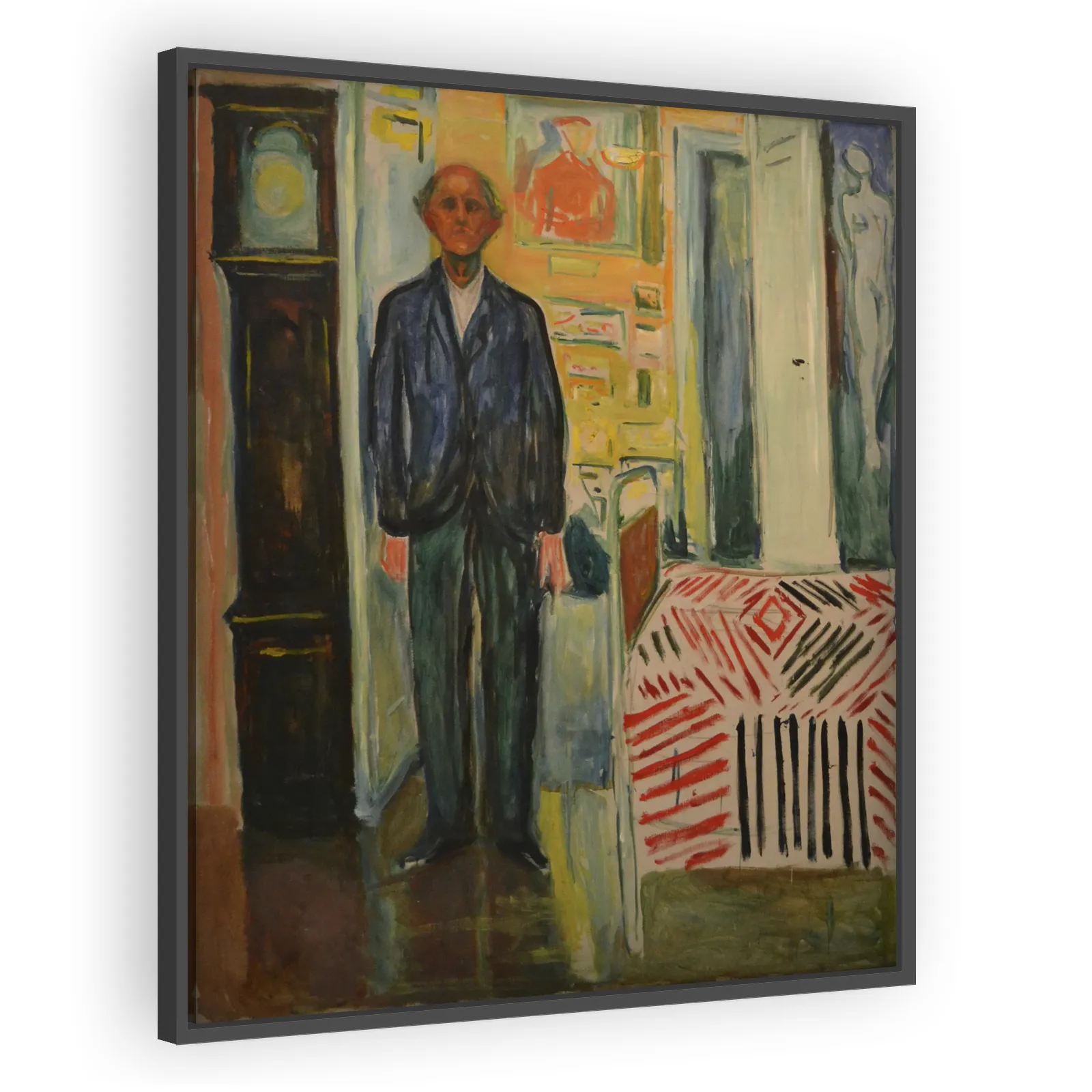 Self-Portrait: Between the Clock and the Bed by Edvard Munch