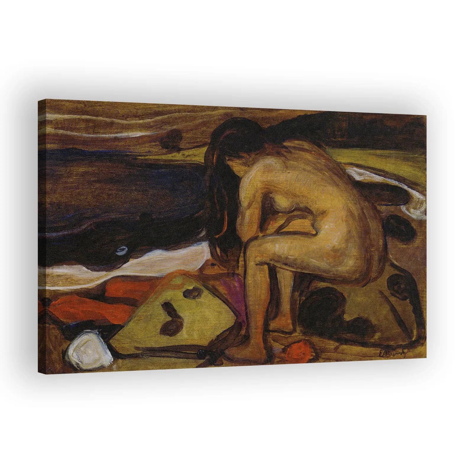 Sitting Nude by the Beach by Edvard Munch - view 2 thumbnail
