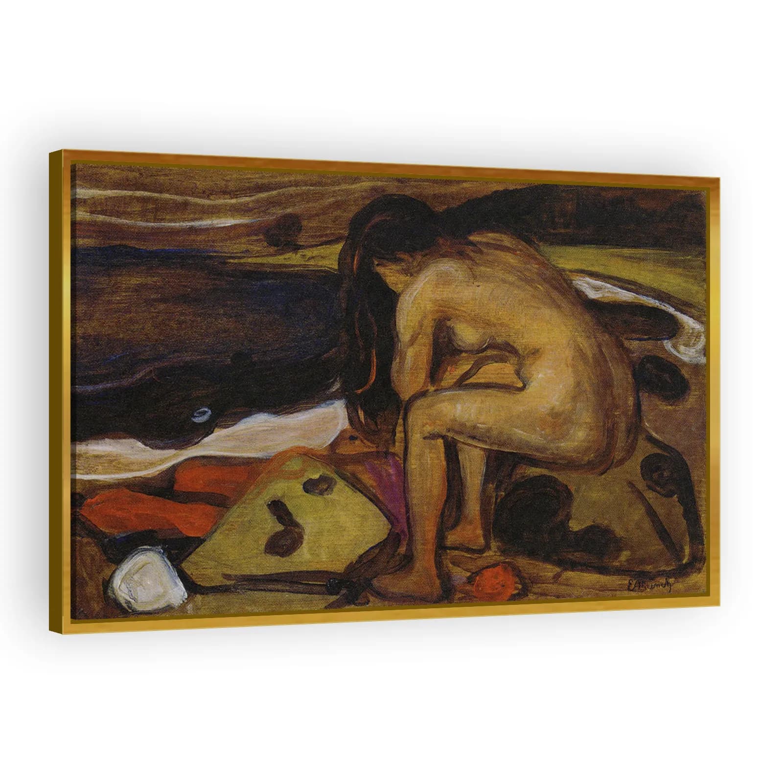 Sitting Nude by the Beach by Edvard Munch - view 3 thumbnail