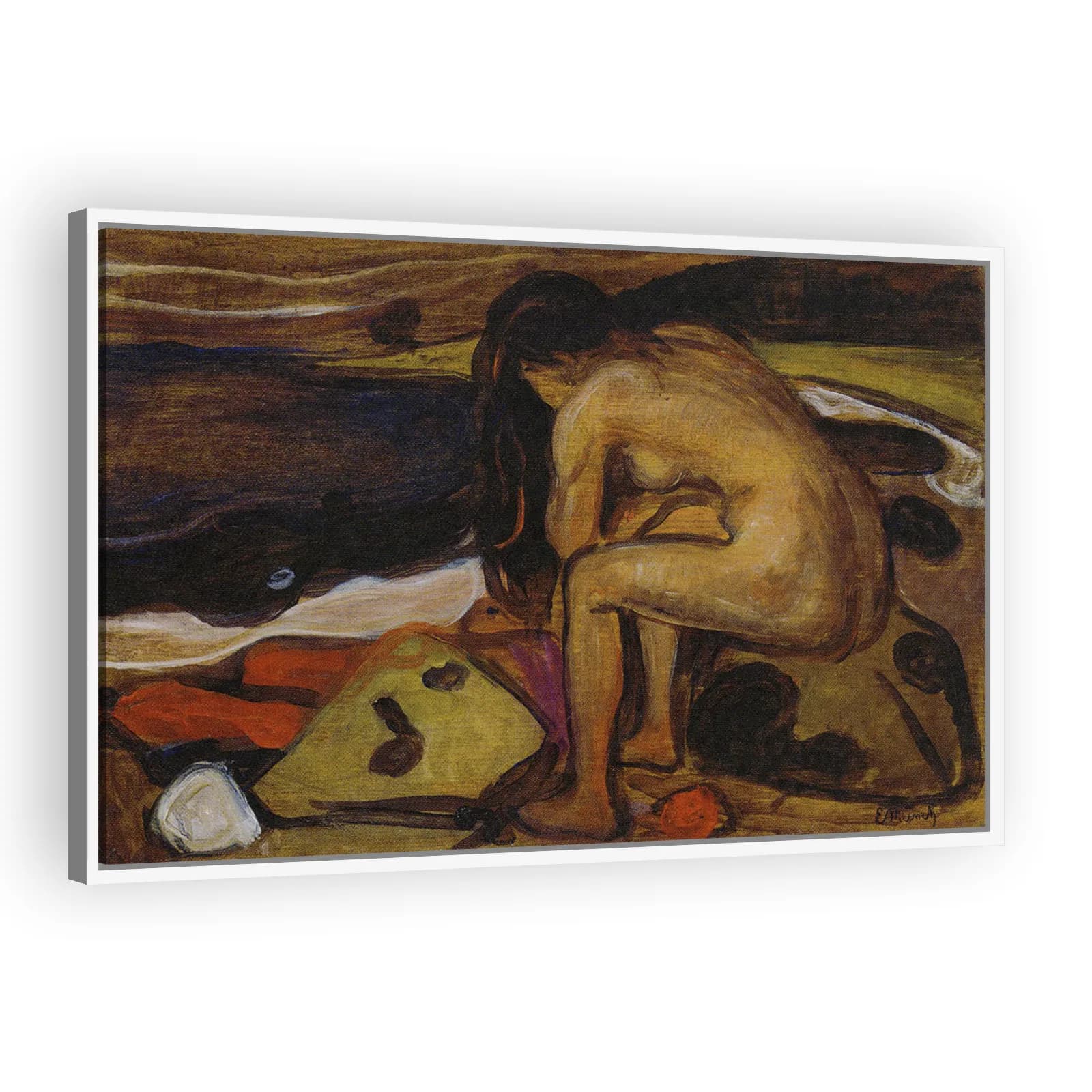 Sitting Nude by the Beach by Edvard Munch - view 5 thumbnail