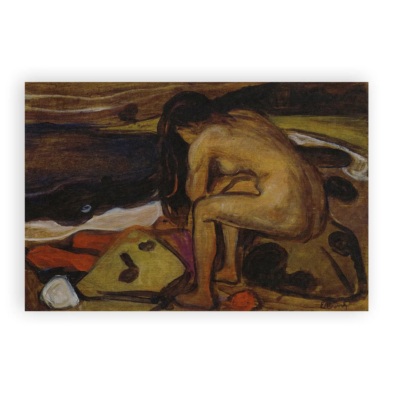 Sitting Nude by the Beach by Edvard Munch - view 6 thumbnail