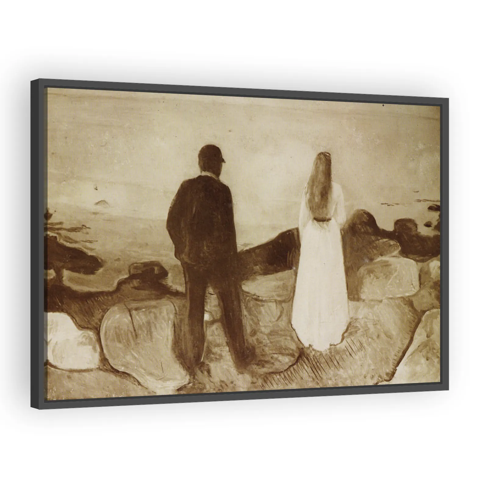 Two Human Beings. The Lonely Ones by Edvard Munch