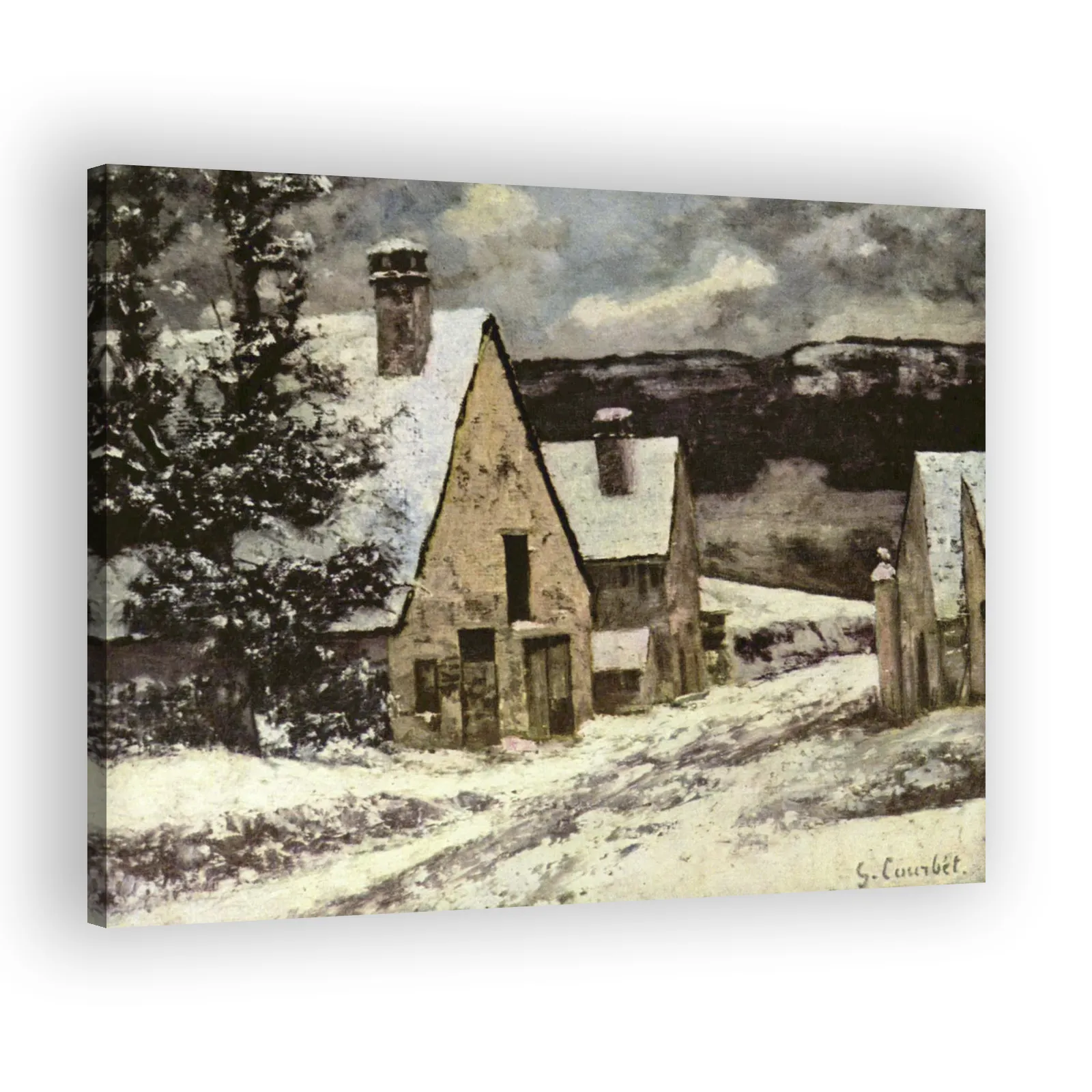 Village Street in Winter by Gustave Courbet - view 2 thumbnail