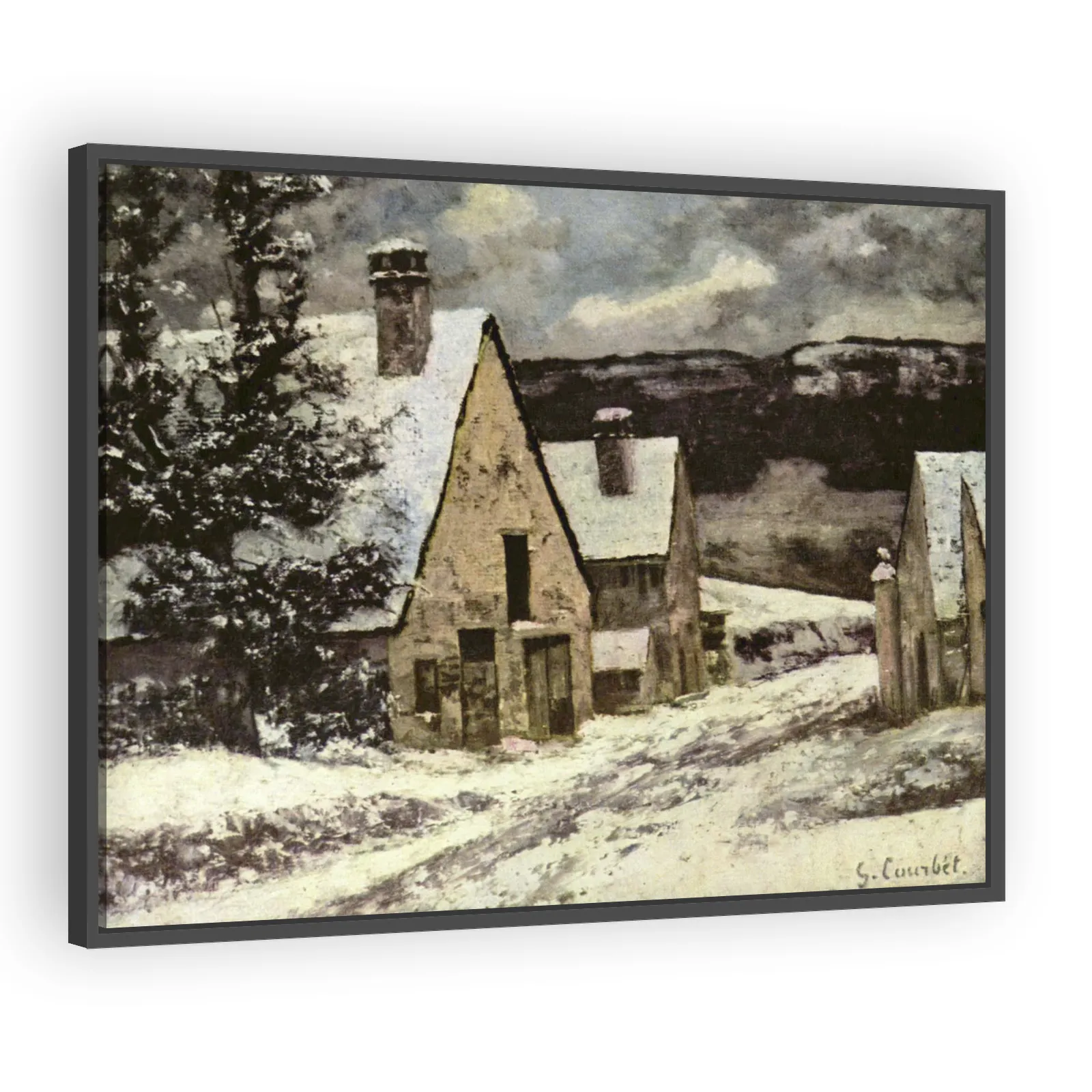 Village Street in Winter by Gustave Courbet