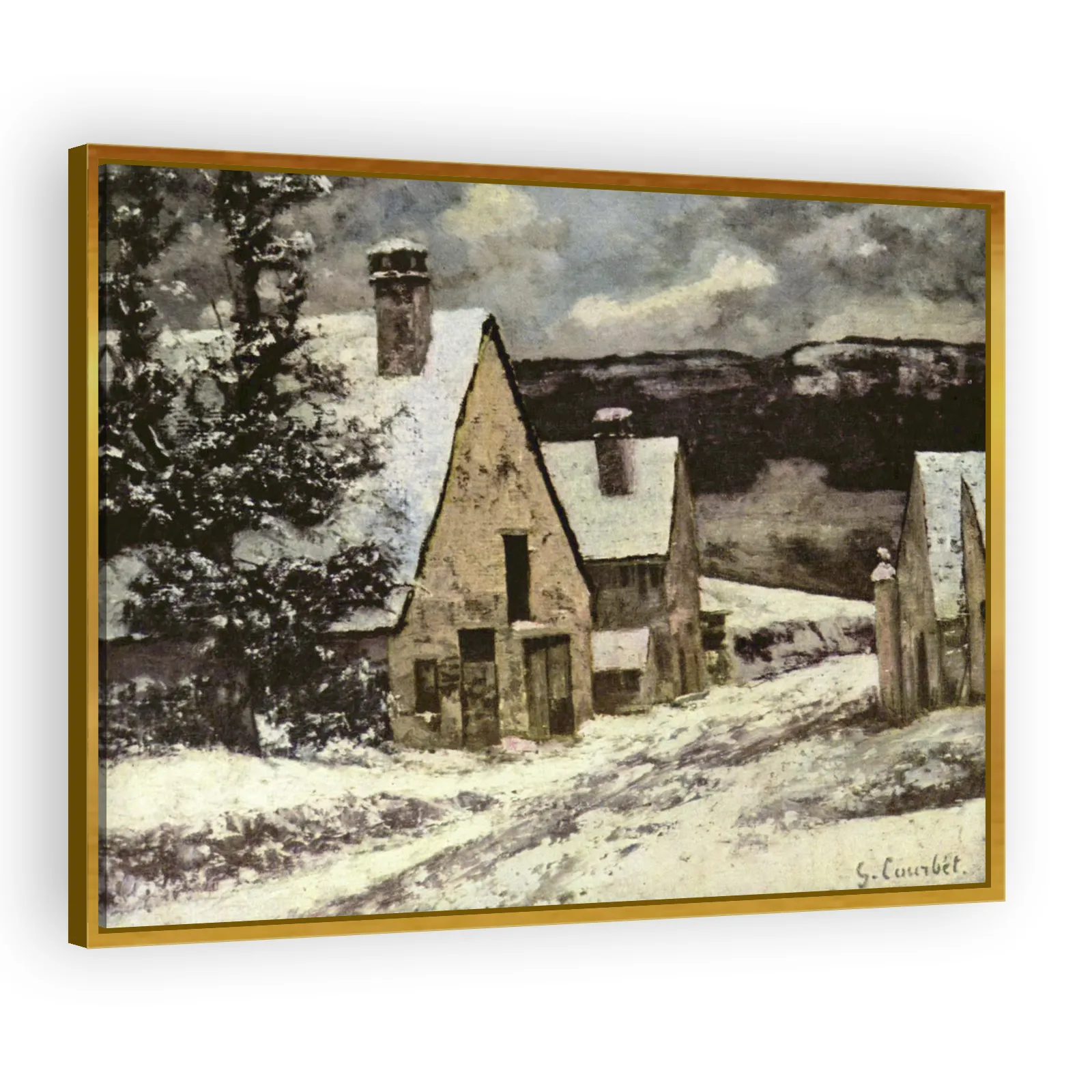 Village Street in Winter by Gustave Courbet - view 3 thumbnail