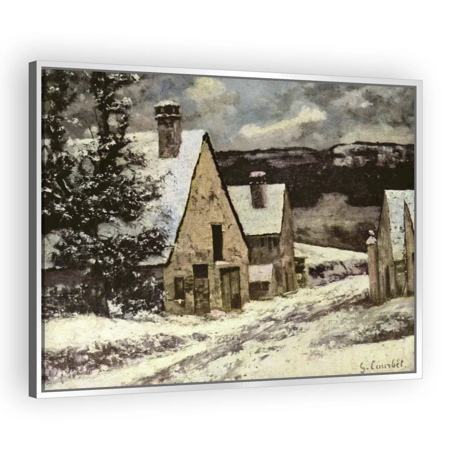 Village Street in Winter by Gustave Courbet - view 4 thumbnail