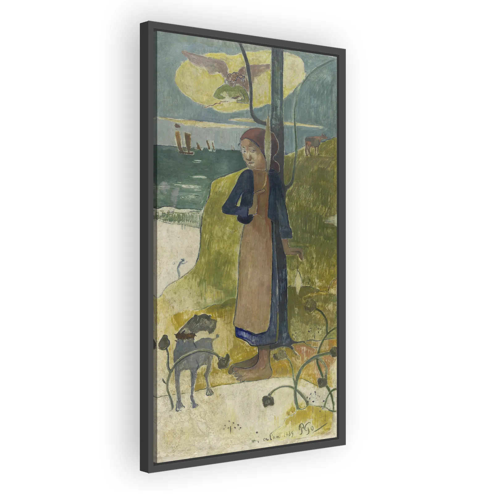 Breton Girl Spinning by Paul Gauguin