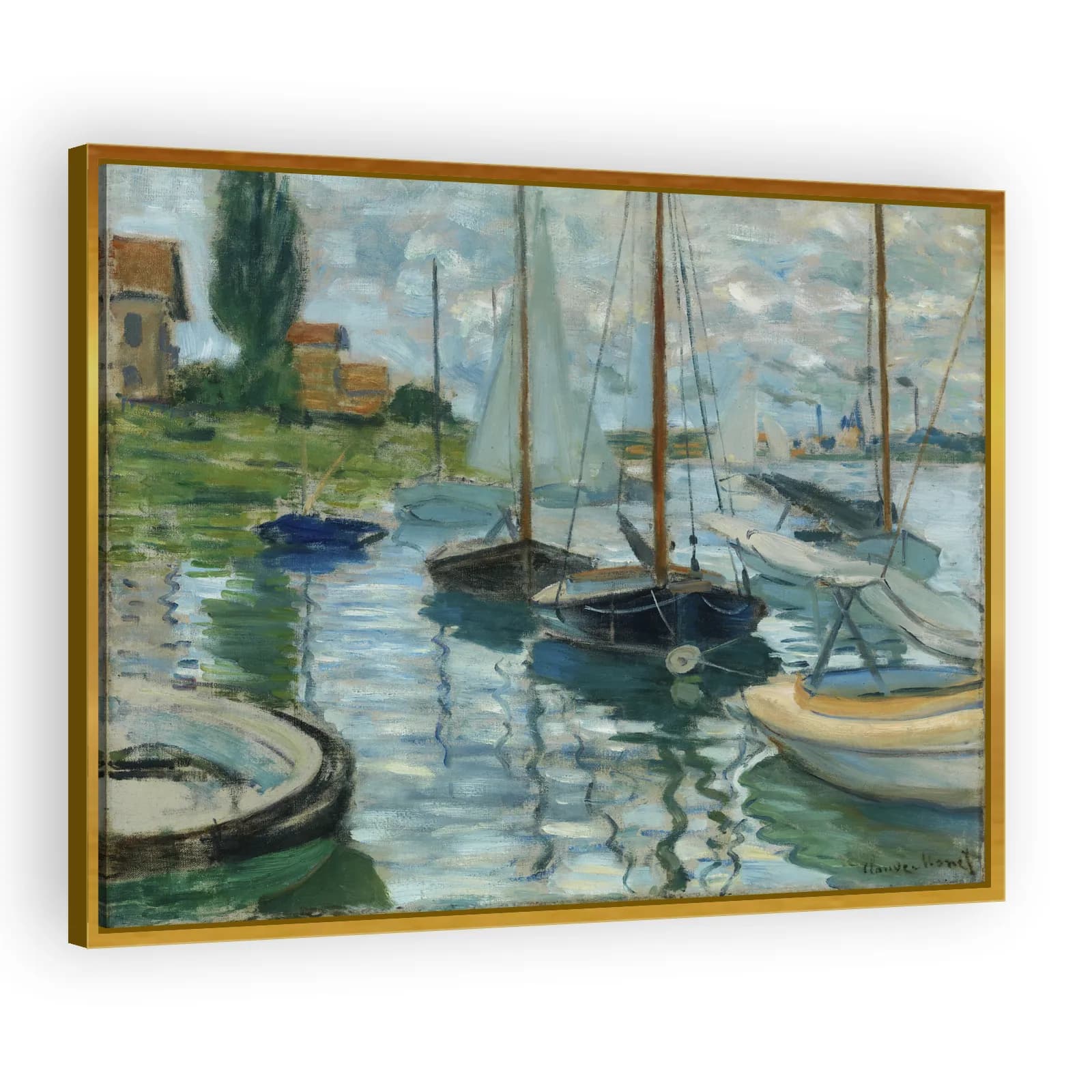 Sailboats on the Seine at Petit-Gennevilliers by Claude Monet - view 3 thumbnail