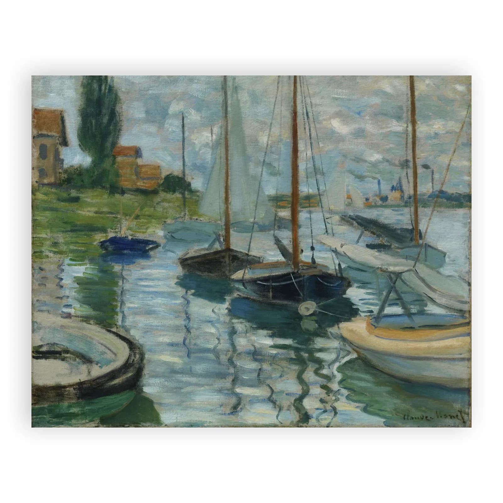 Sailboats on the Seine at Petit-Gennevilliers by Claude Monet - view 6 thumbnail
