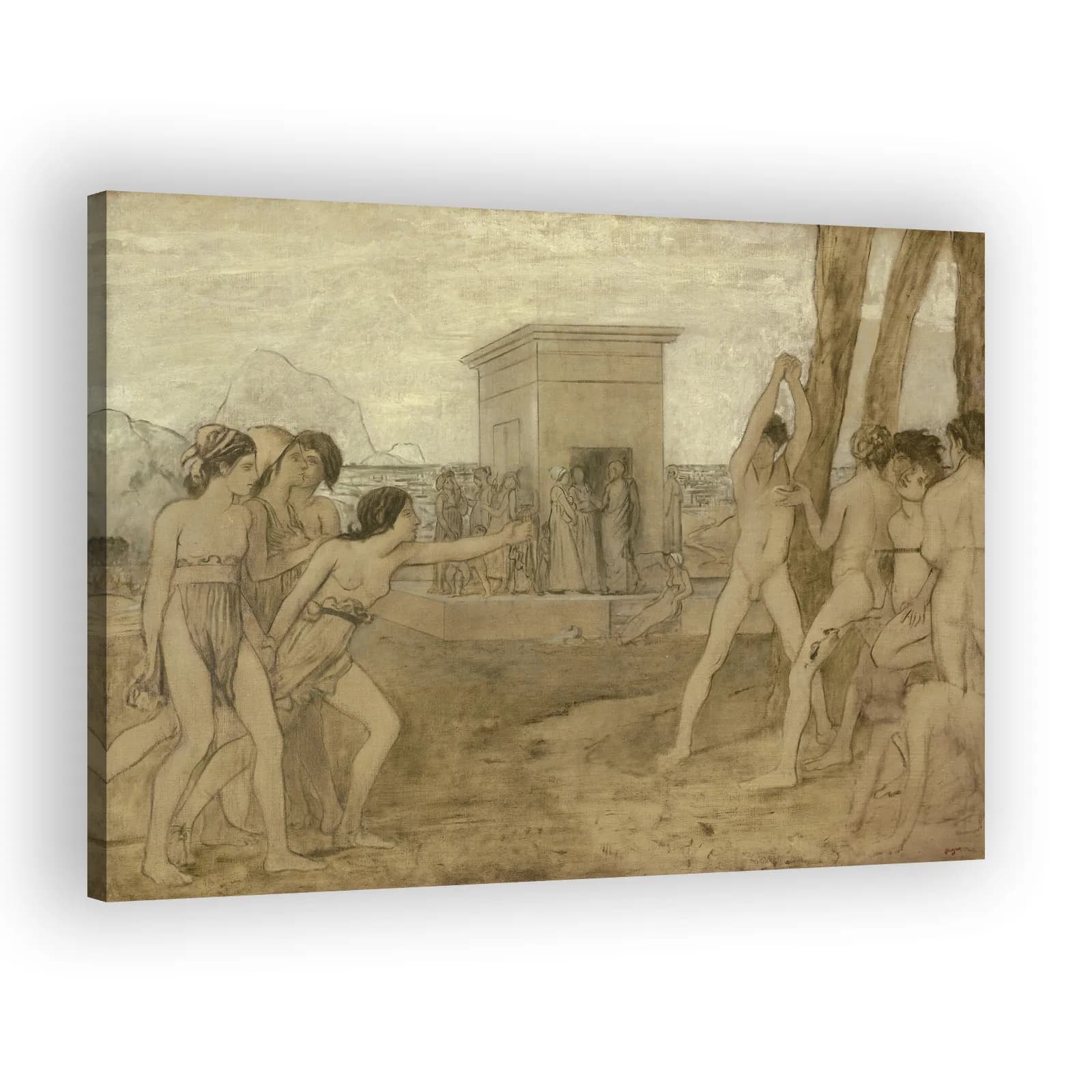 Young Spartan Girls Challenging Boys by Edgar Degas - view 2 thumbnail