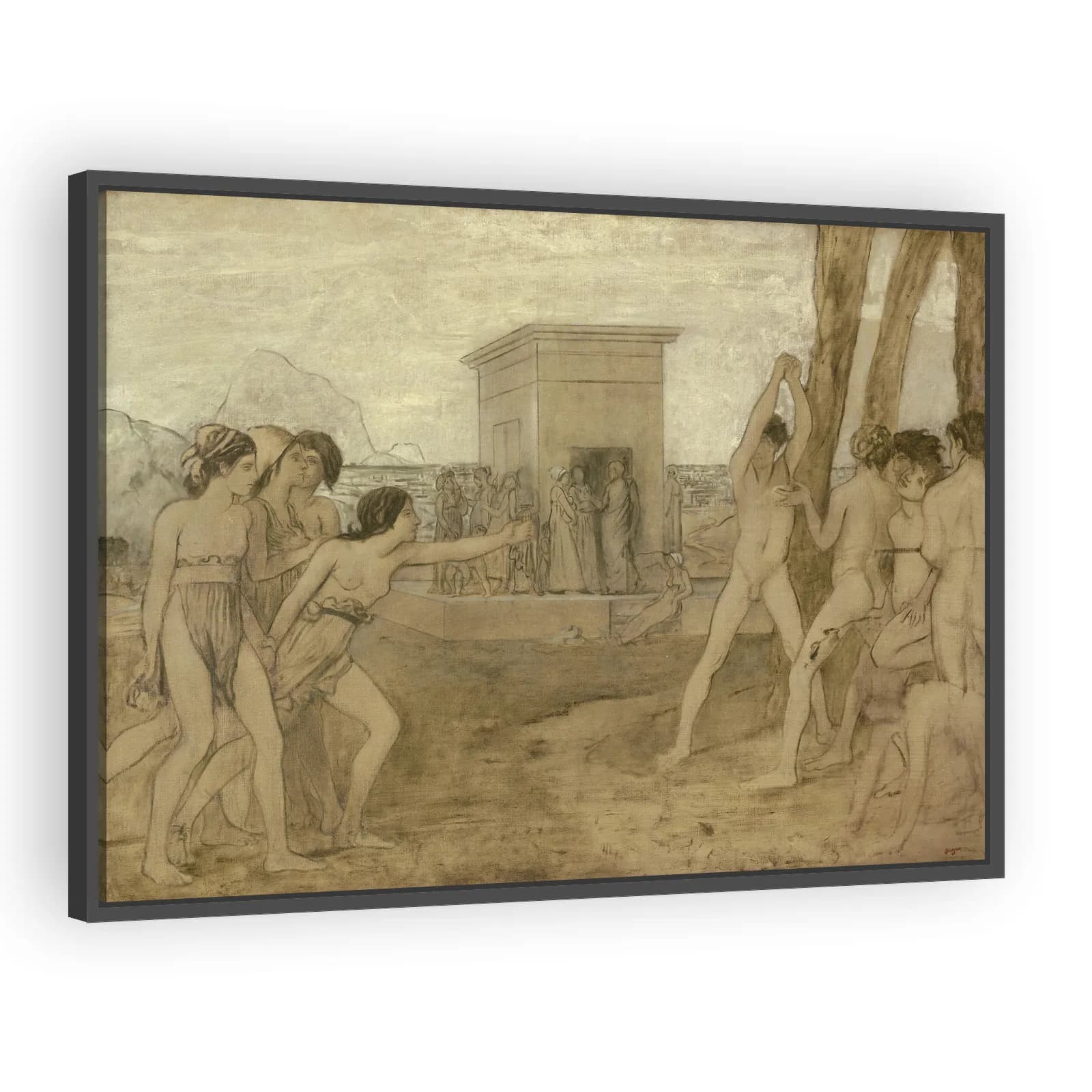 Young Spartan Girls Challenging Boys by Edgar Degas