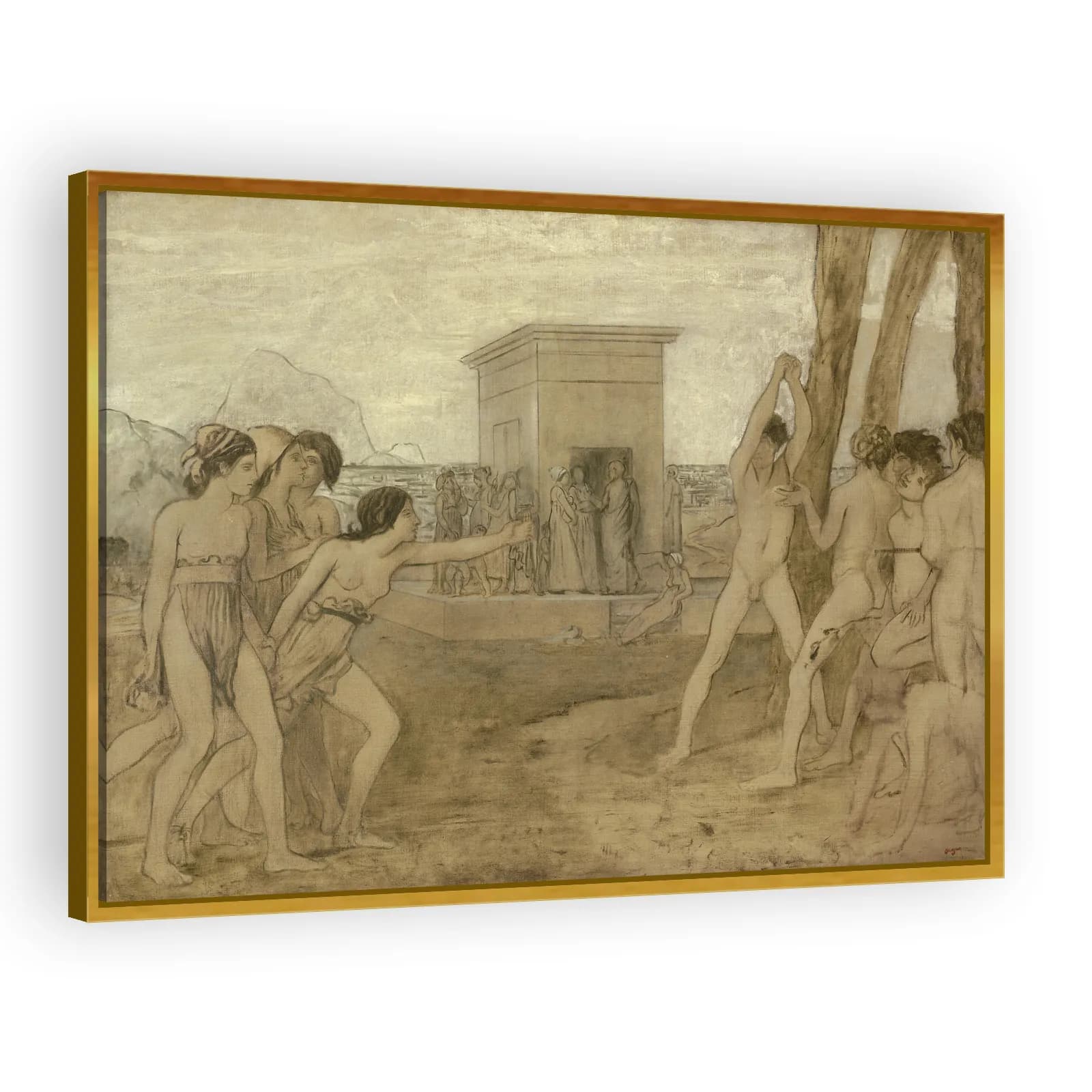 Young Spartan Girls Challenging Boys by Edgar Degas - view 3 thumbnail