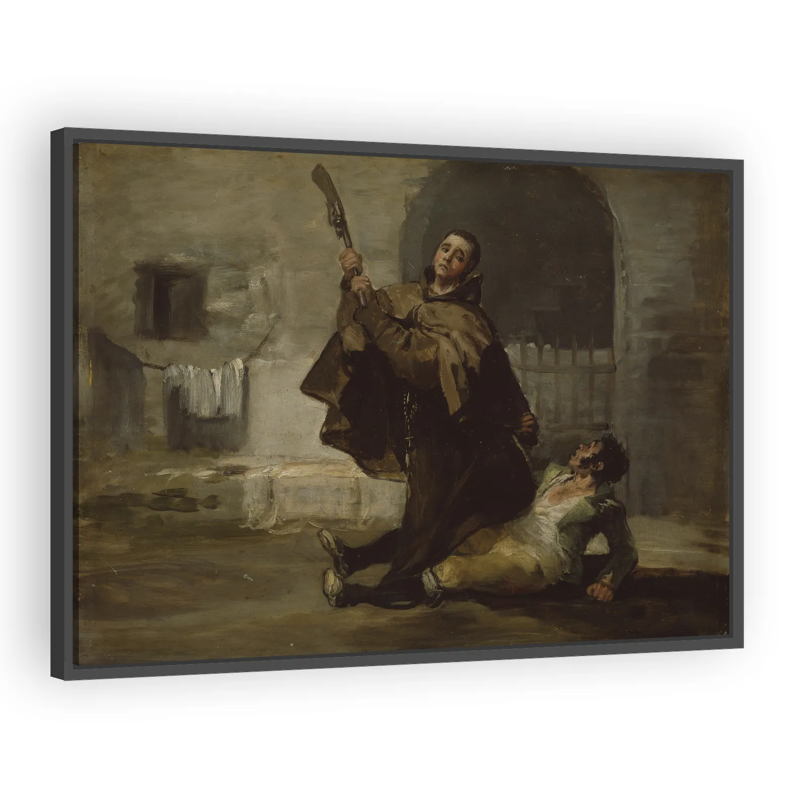 Friar Pedro Clubs El Maragato with the Butt of the Gun by Francisco Goya