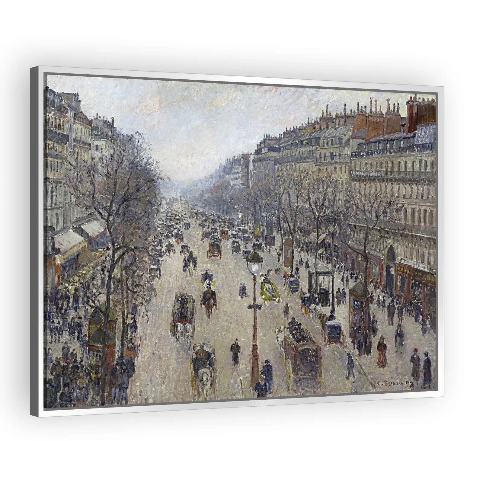 Boulevard Montmartre, Morning, Cloudy Weather by Camille Pissarro - view 4 thumbnail