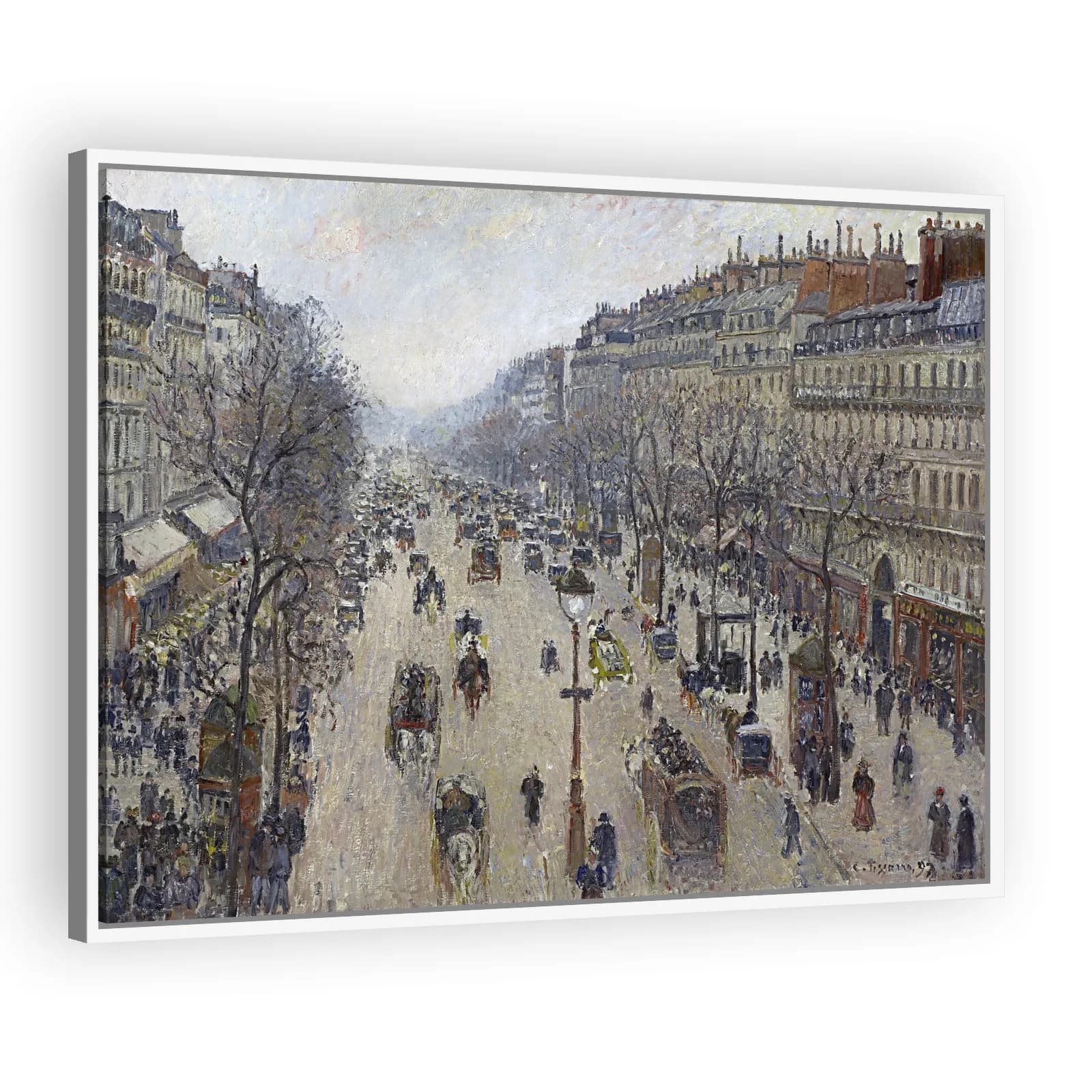 Boulevard Montmartre, Morning, Cloudy Weather by Camille Pissarro - view 5 thumbnail