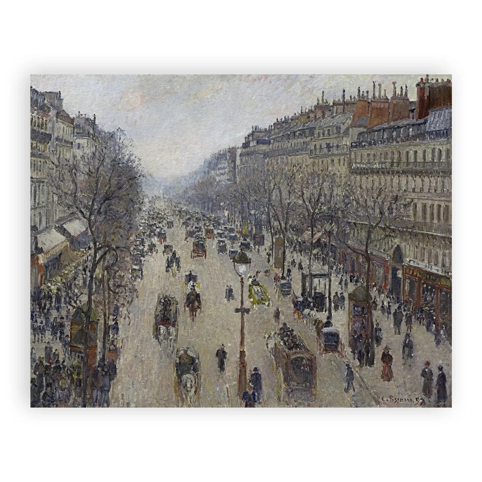 Boulevard Montmartre, Morning, Cloudy Weather by Camille Pissarro - view 6 thumbnail
