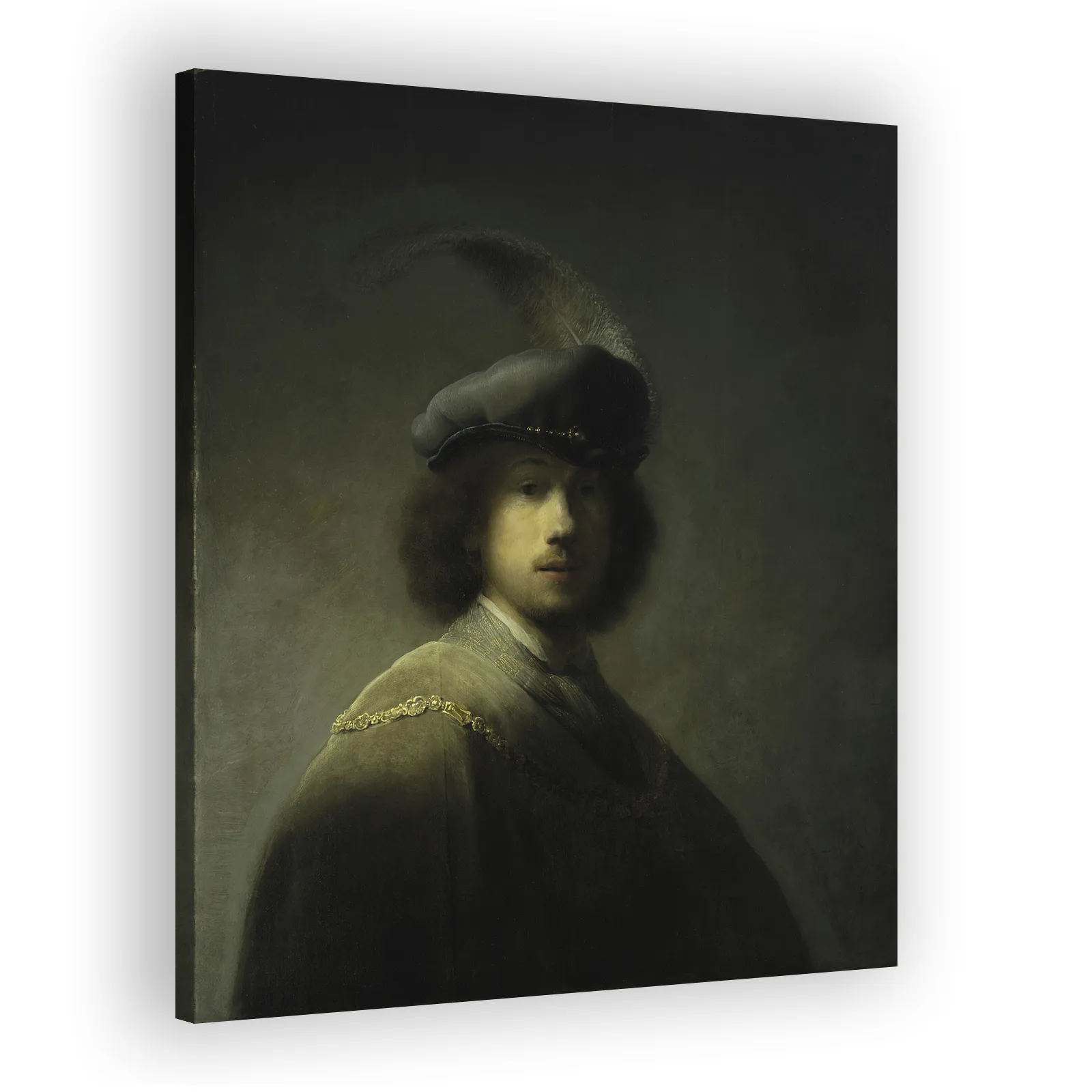Self-portrait with Feathered Beret by Rembrandt Van Rijn - view 2 thumbnail