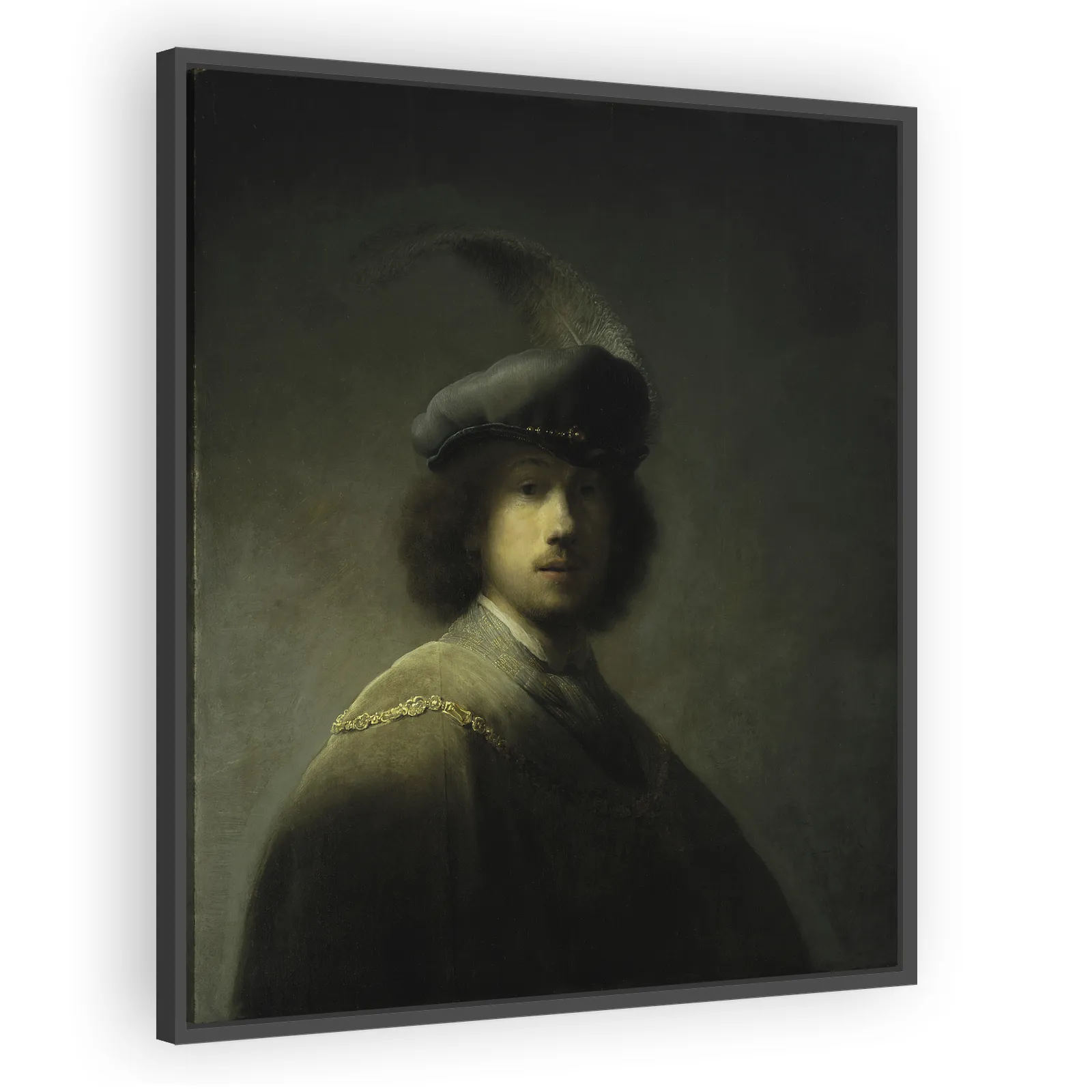 Self-portrait with Feathered Beret by Rembrandt Van Rijn