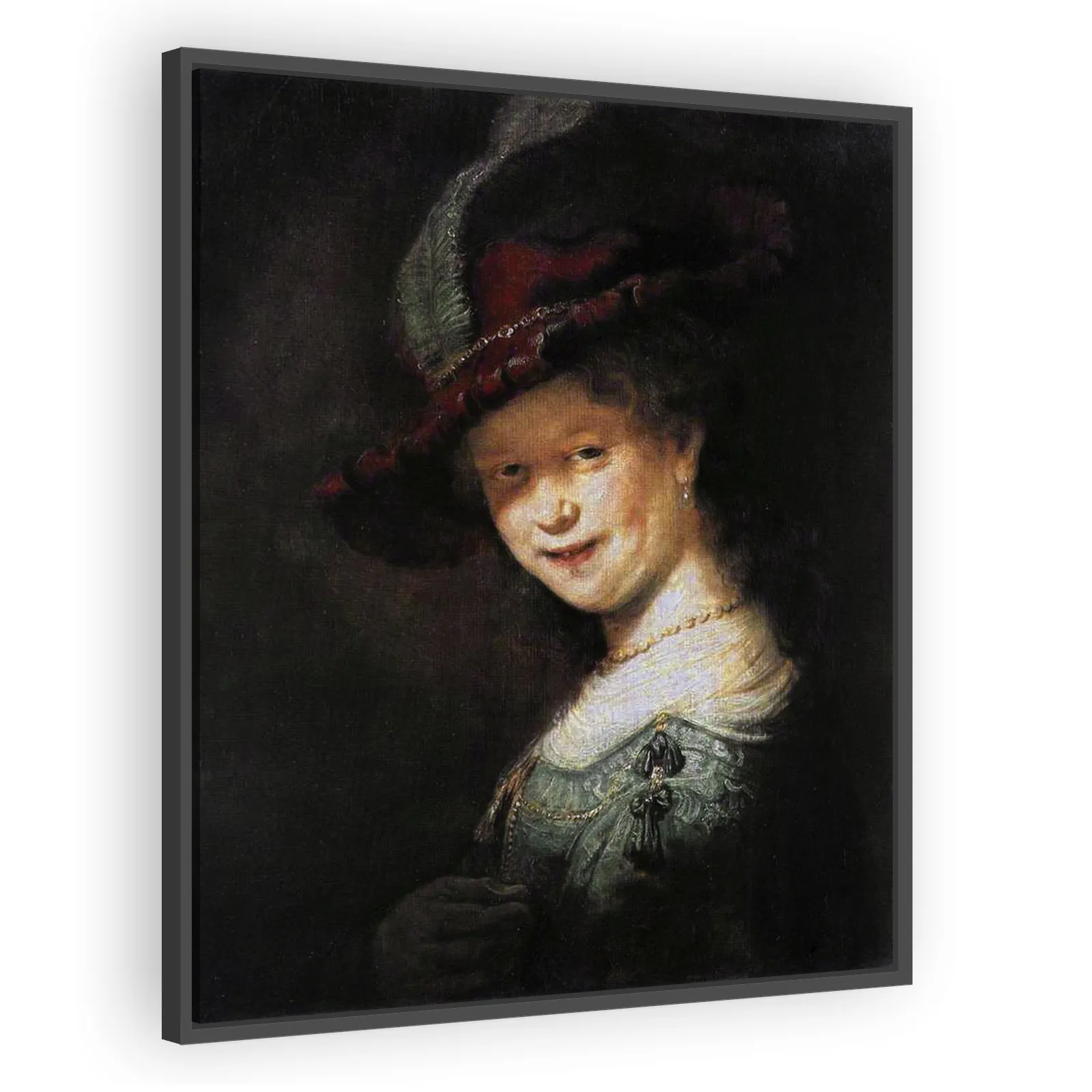 Bust of a Young Woman Smiling (possibly Saskia van Uylenburgh) by Rembrandt Van Rijn