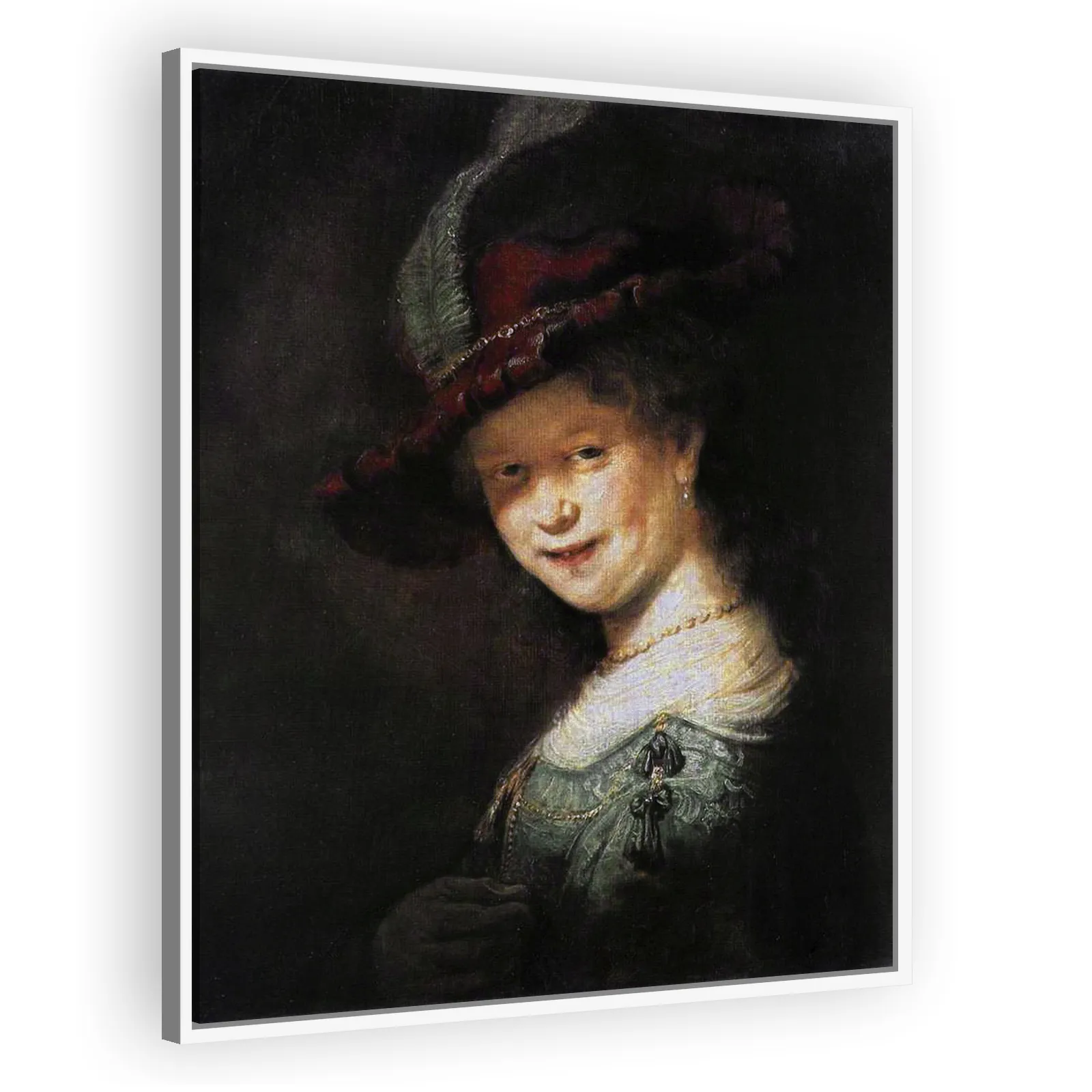 Bust of a Young Woman Smiling (possibly Saskia van Uylenburgh) by Rembrandt Van Rijn - view 5 thumbnail