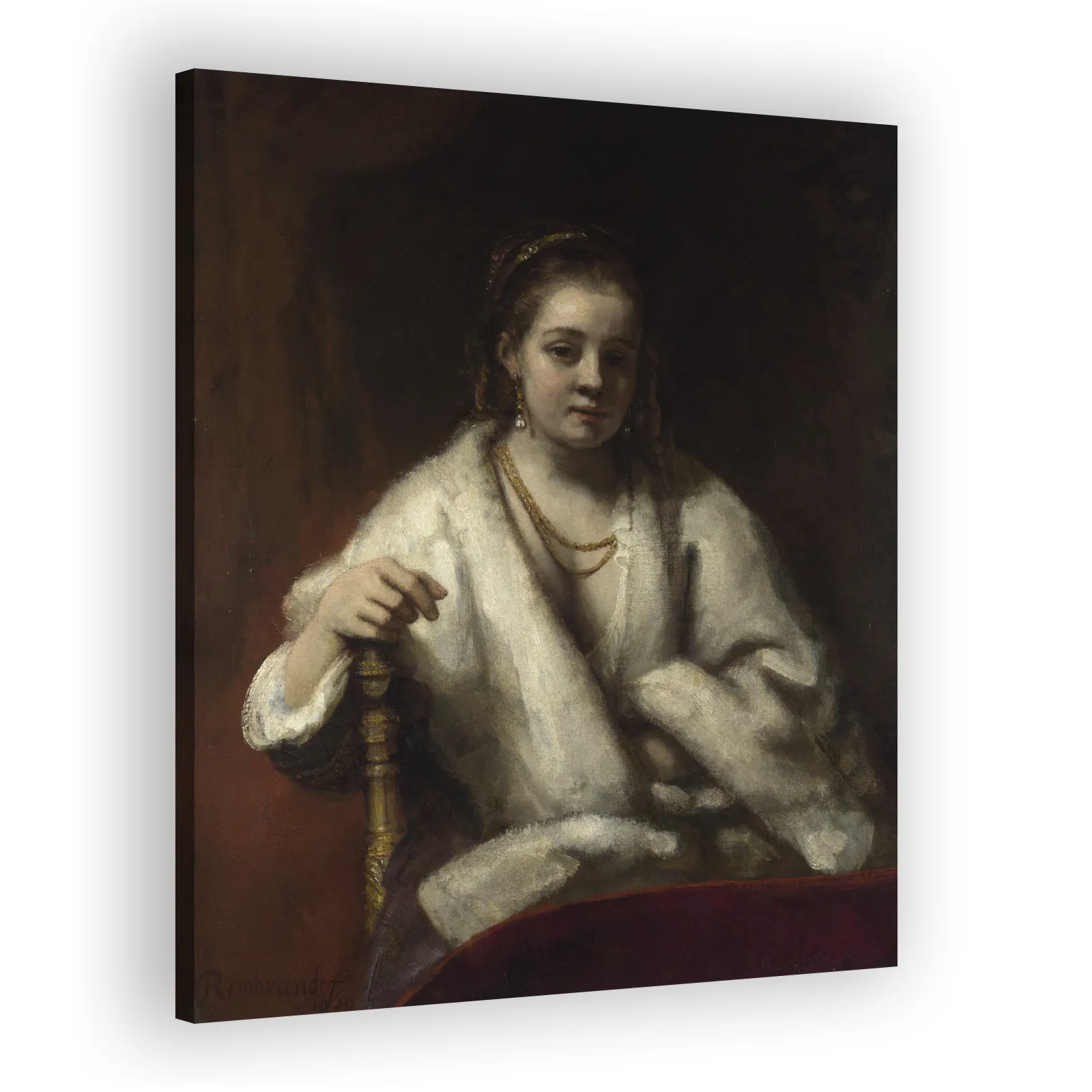 Hendrickje with Fur Wrap by Rembrandt Van Rijn - view 2 thumbnail