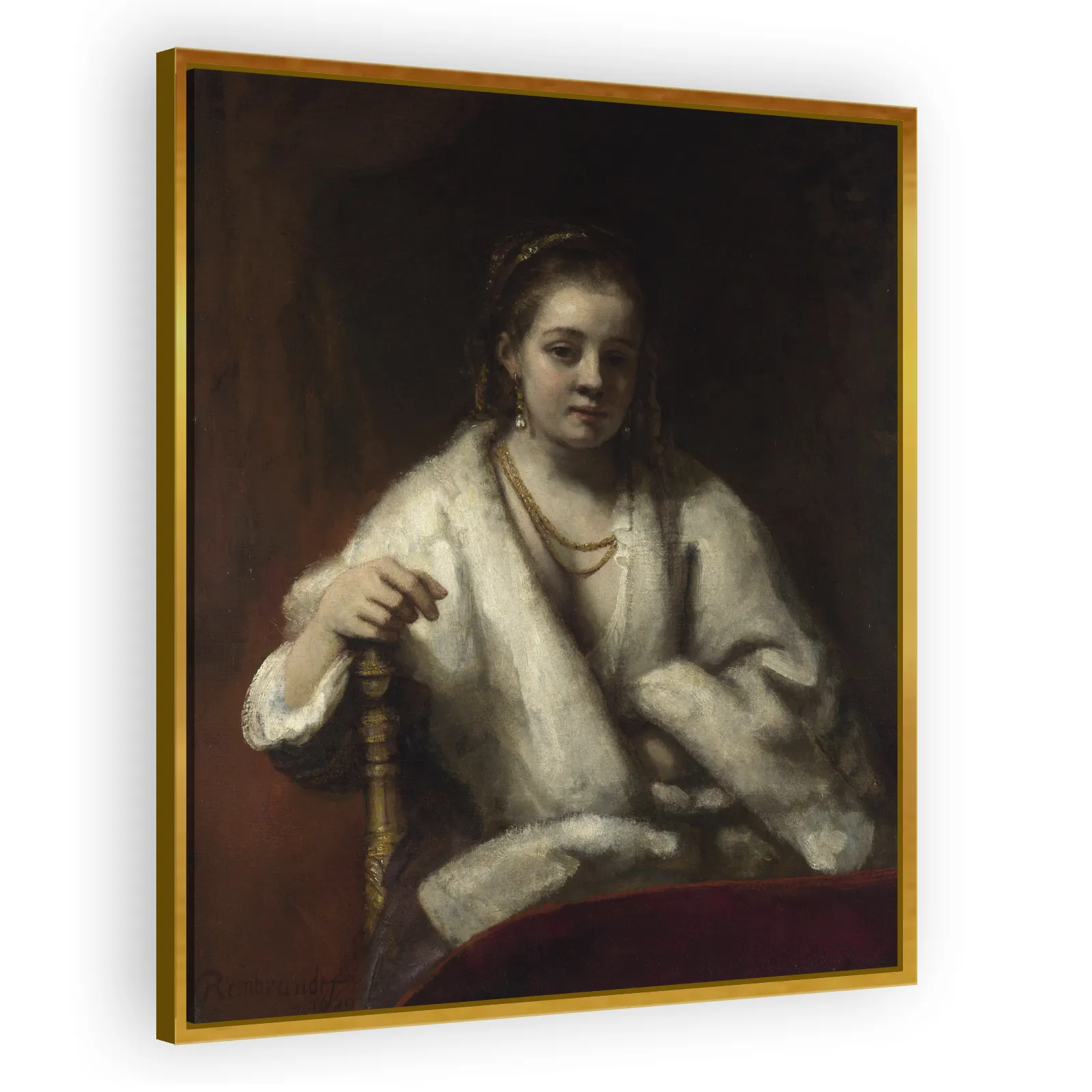 Hendrickje with Fur Wrap by Rembrandt Van Rijn - view 3 thumbnail
