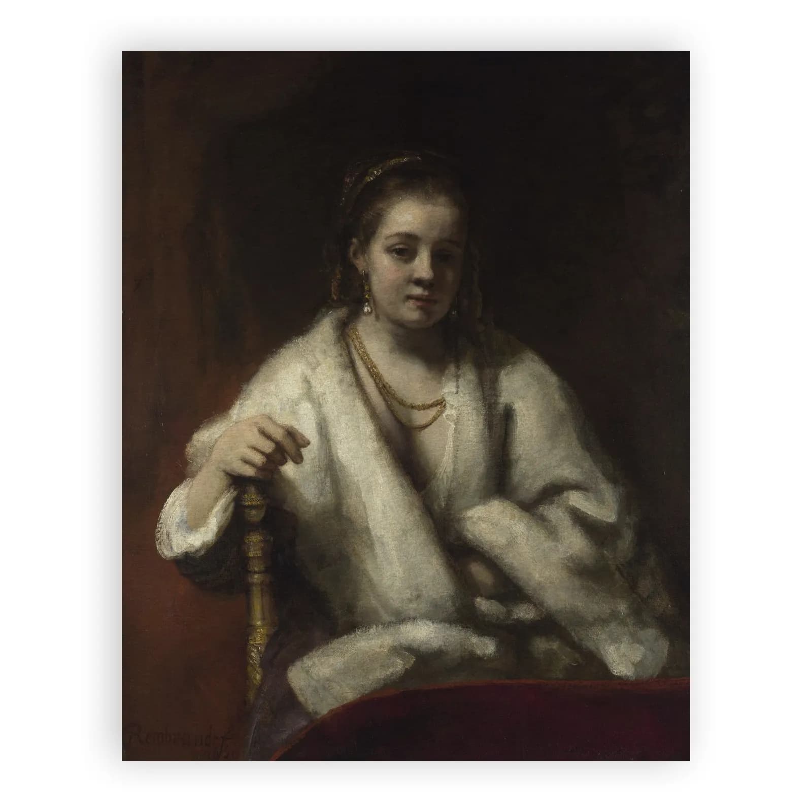 Hendrickje with Fur Wrap by Rembrandt Van Rijn - view 6 thumbnail