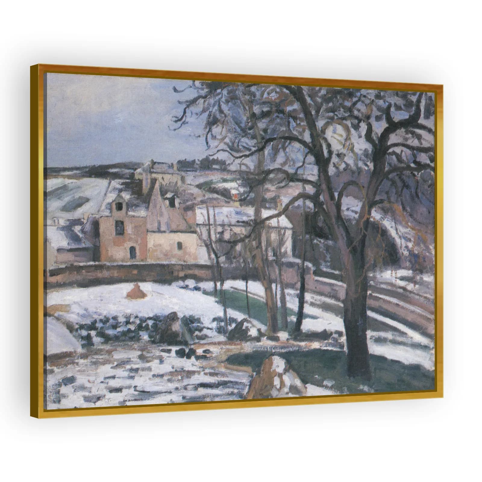 Effect of Snow at L'Hermitage, Pontoise by Camille Pissarro - view 3 thumbnail
