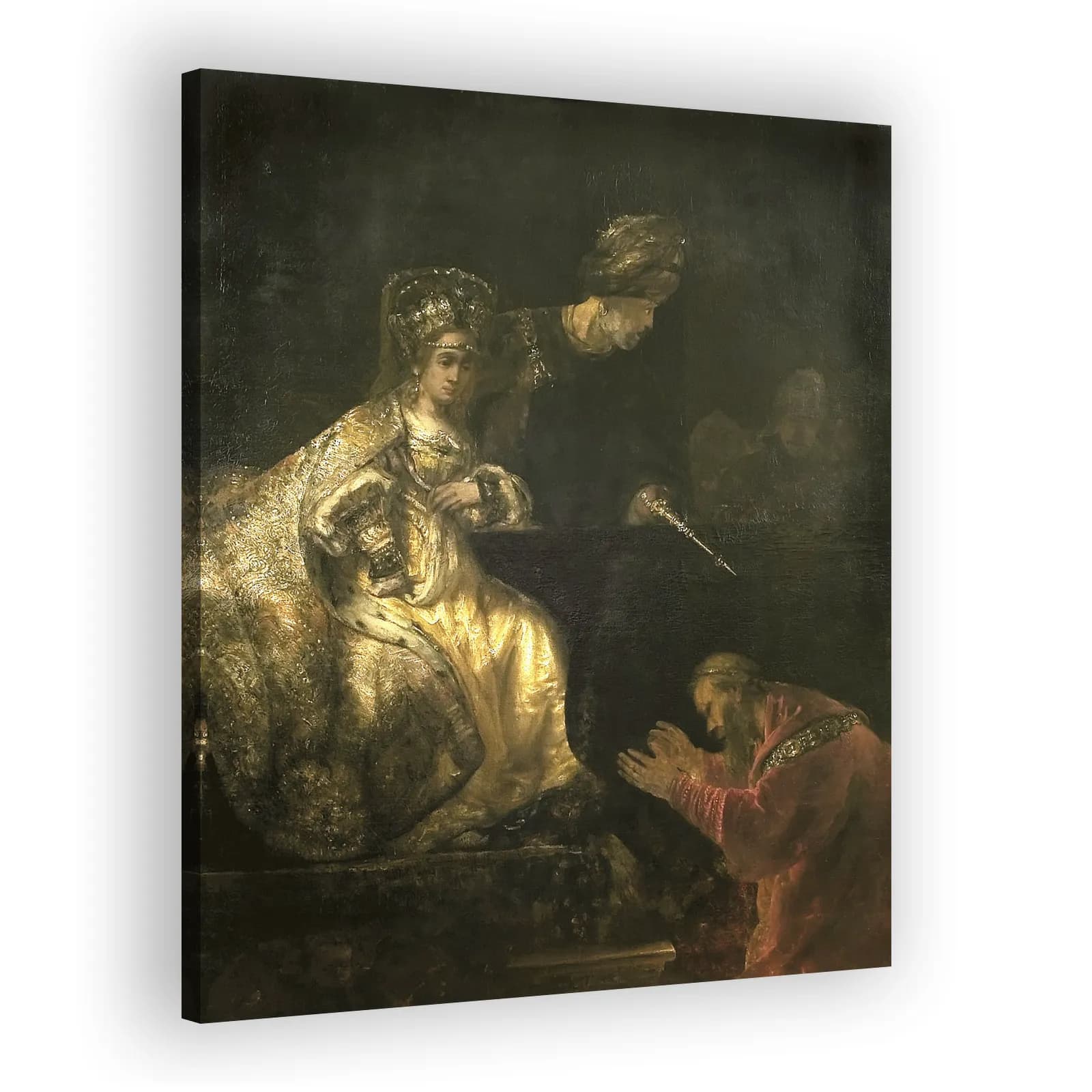 Haman Begs Esther for His Life by Rembrandt Van Rijn - view 2 thumbnail