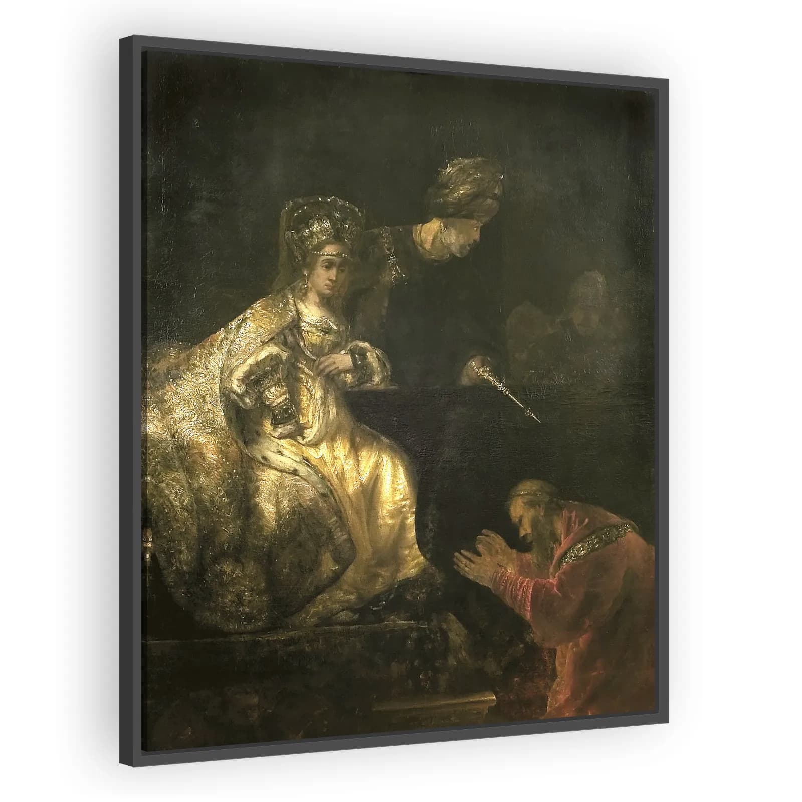 Haman Begs Esther for His Life by Rembrandt Van Rijn